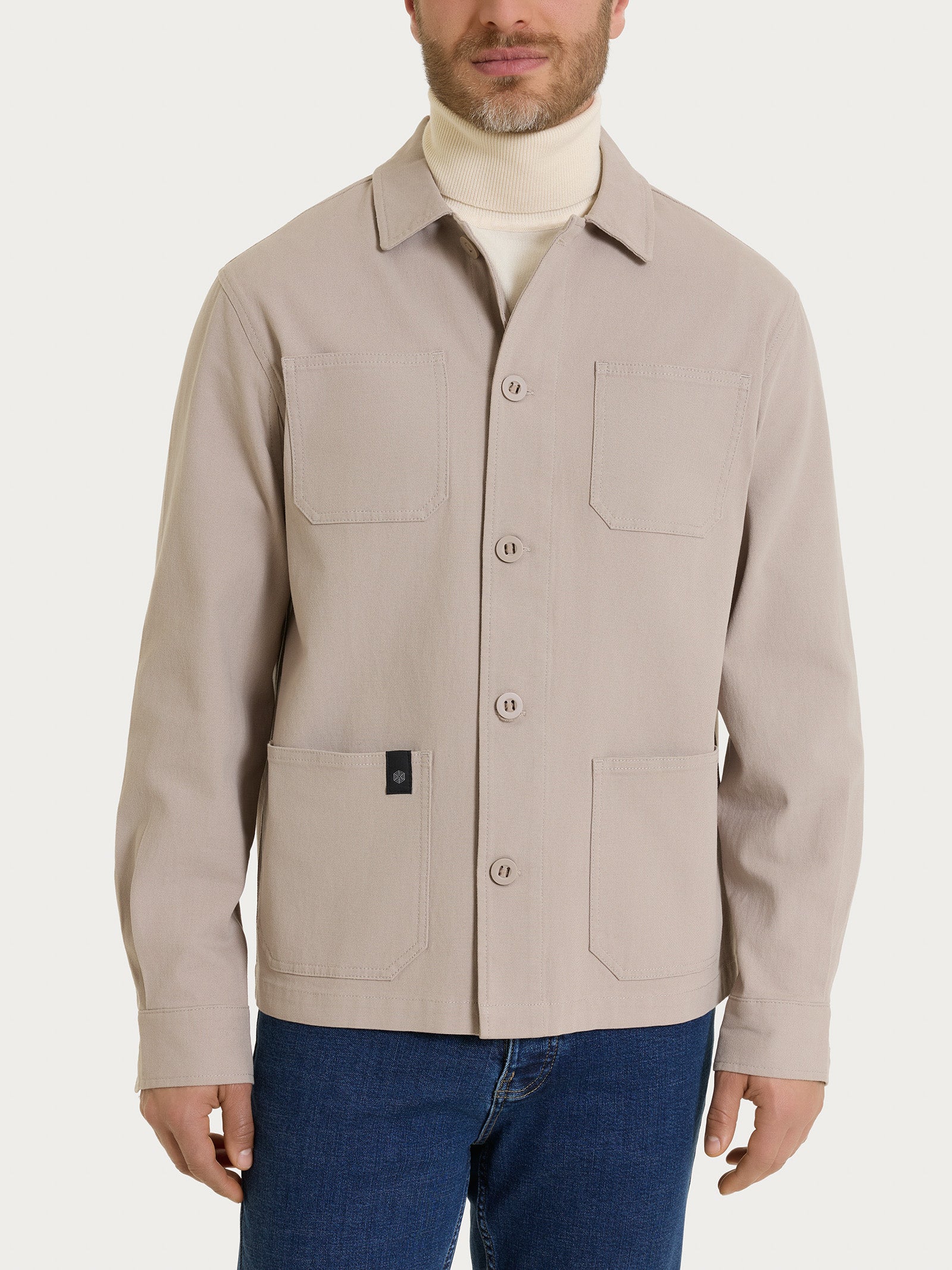 Giacca utility corta in Canvas Stretch - String - Image 2