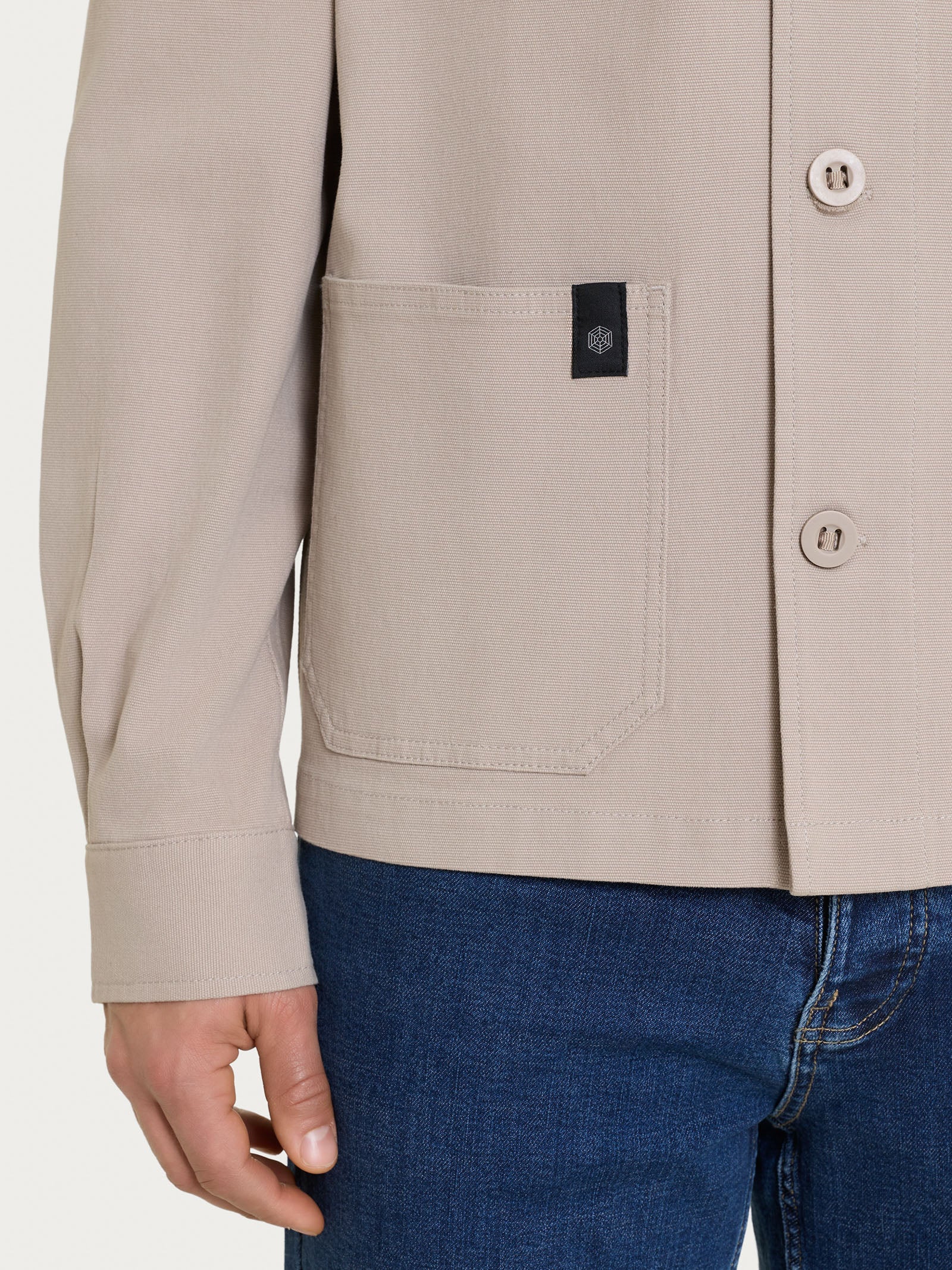 Giacca utility corta in Canvas Stretch - String - Image 5