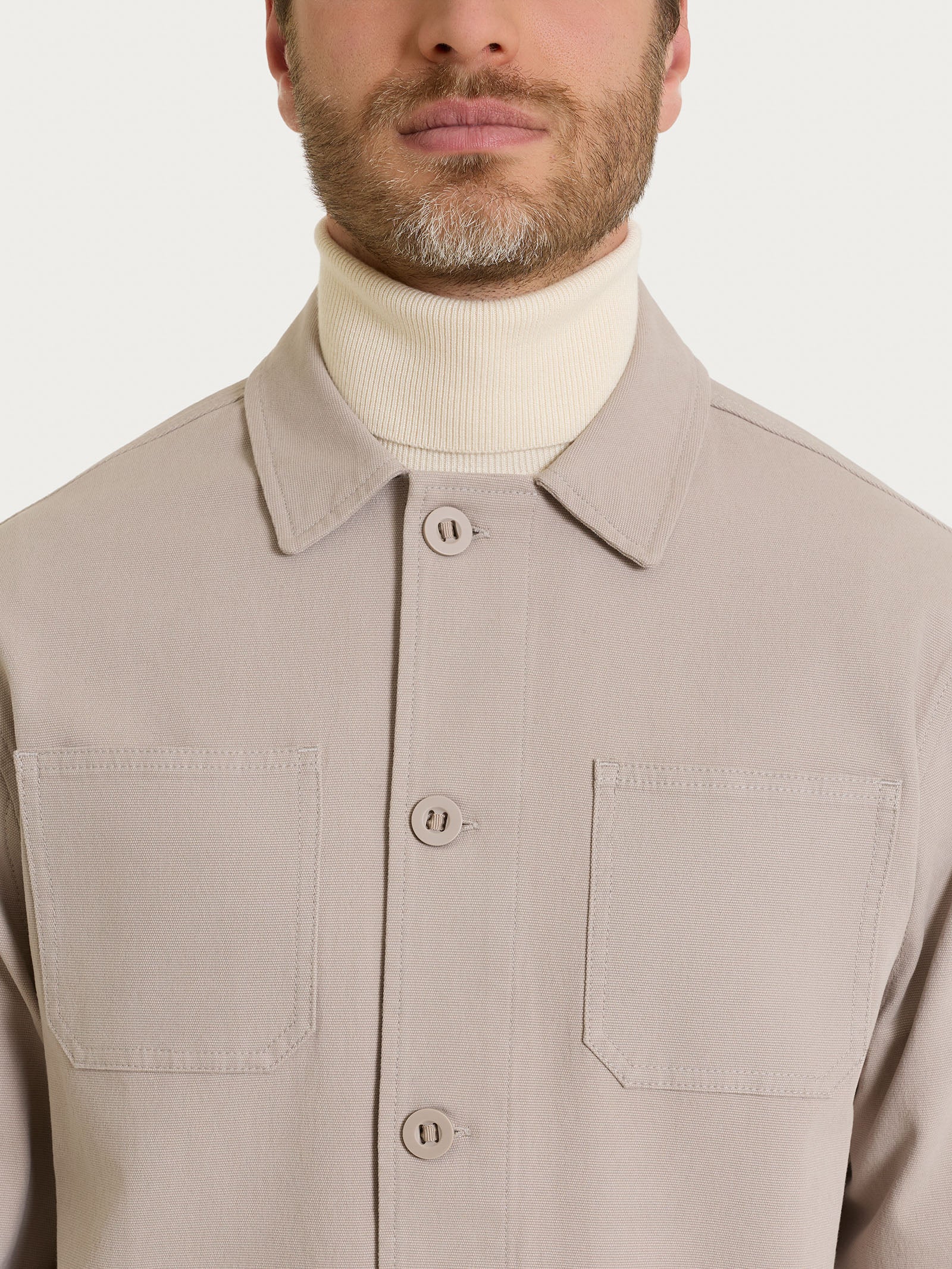 Giacca utility corta in Canvas Stretch - String - Image 6