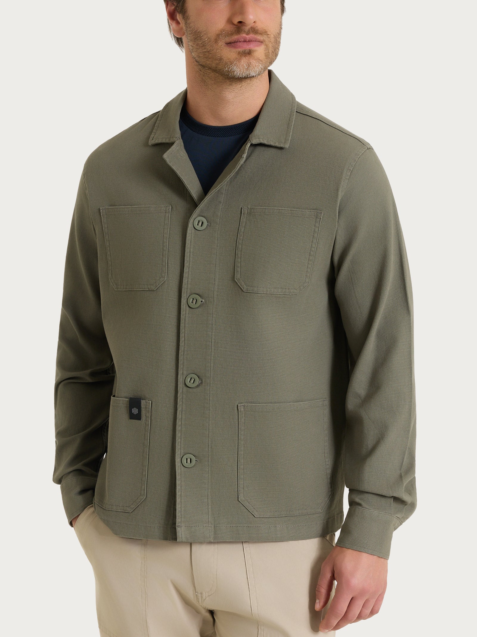 Giacca utility corta in Canvas Stretch - Seagrass