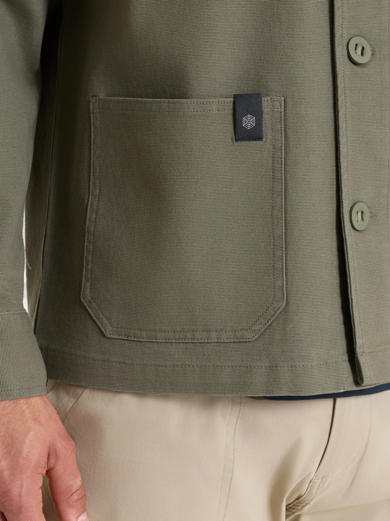 Giacca utility corta in Canvas Stretch - Seagrass - Image 3