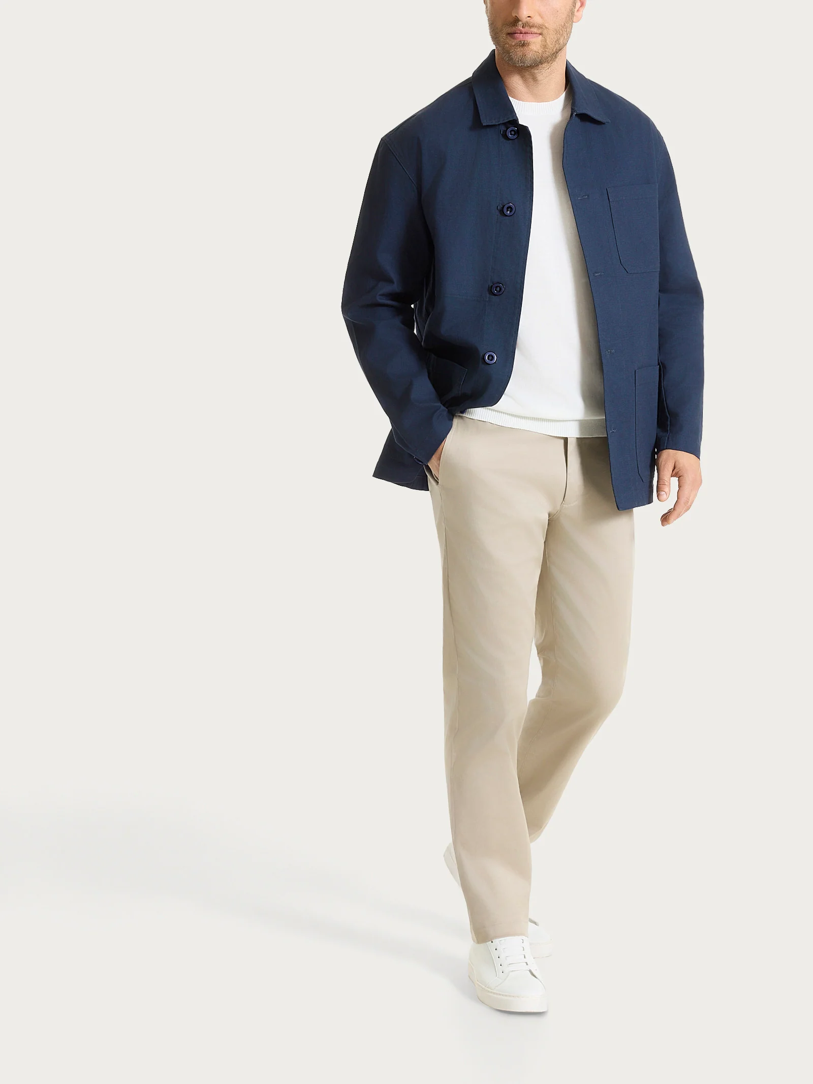 Giacca utility in Canvas Stretch - Outer Space - Image 4
