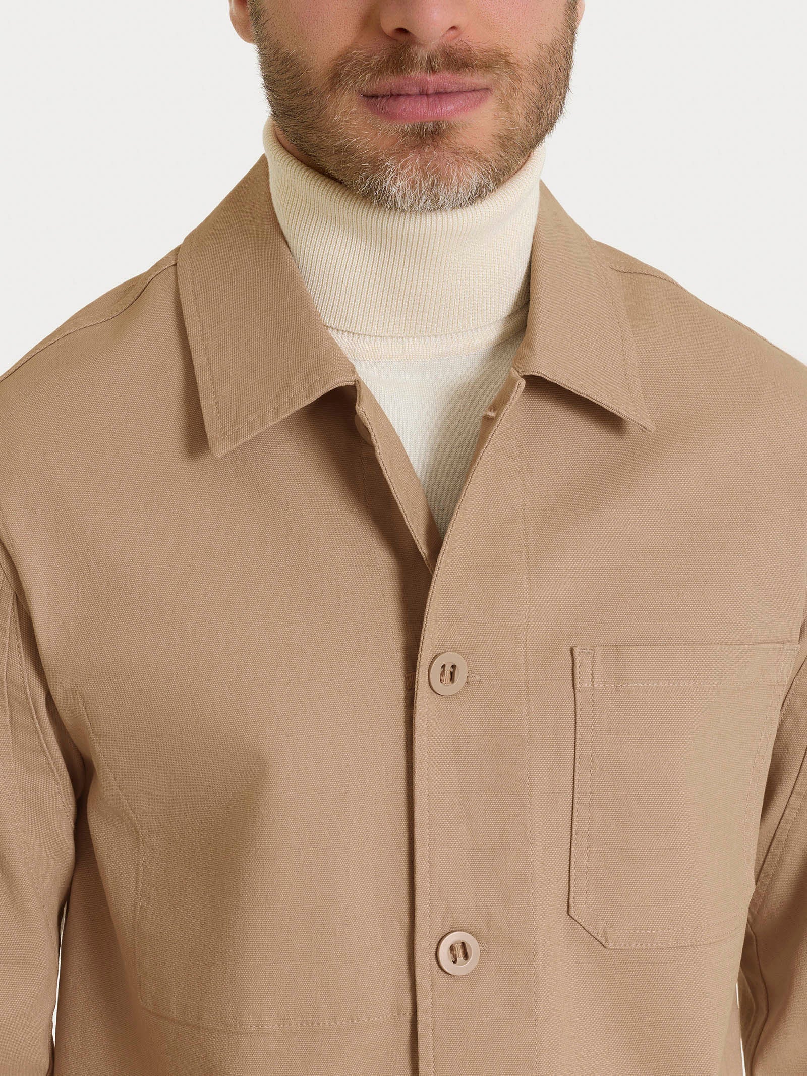 Giacca utility in Canvas Stretch - Tiger's Eye - Image 3