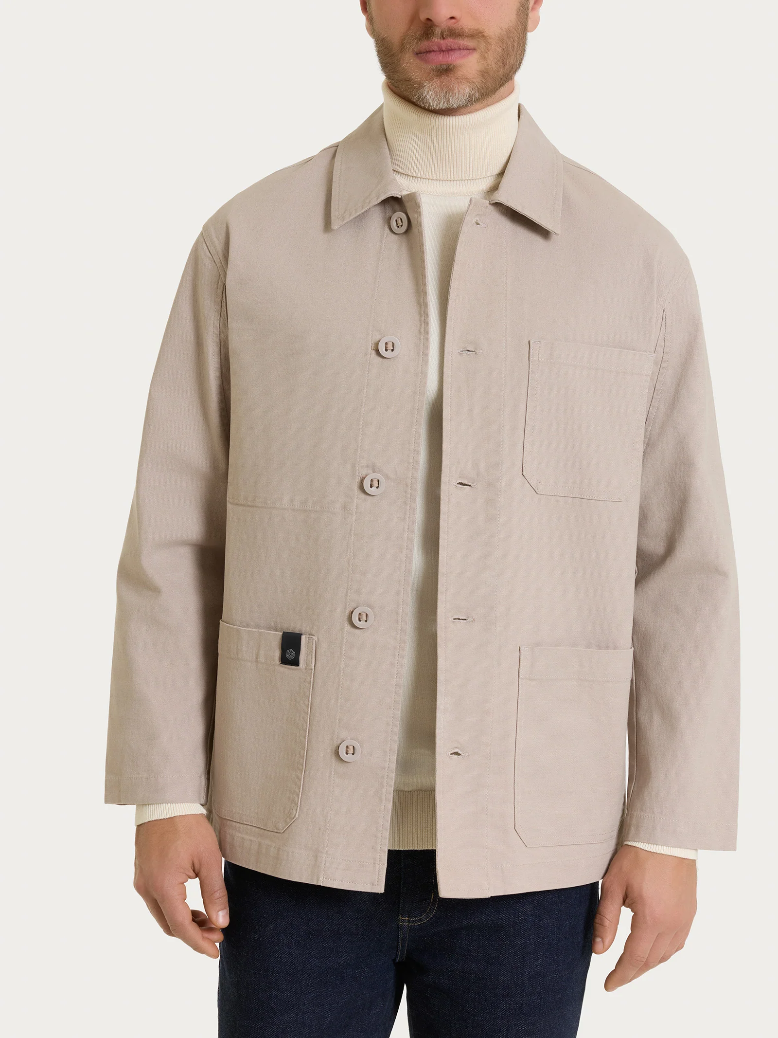 Giacca utility in Canvas Stretch - String - Image 2