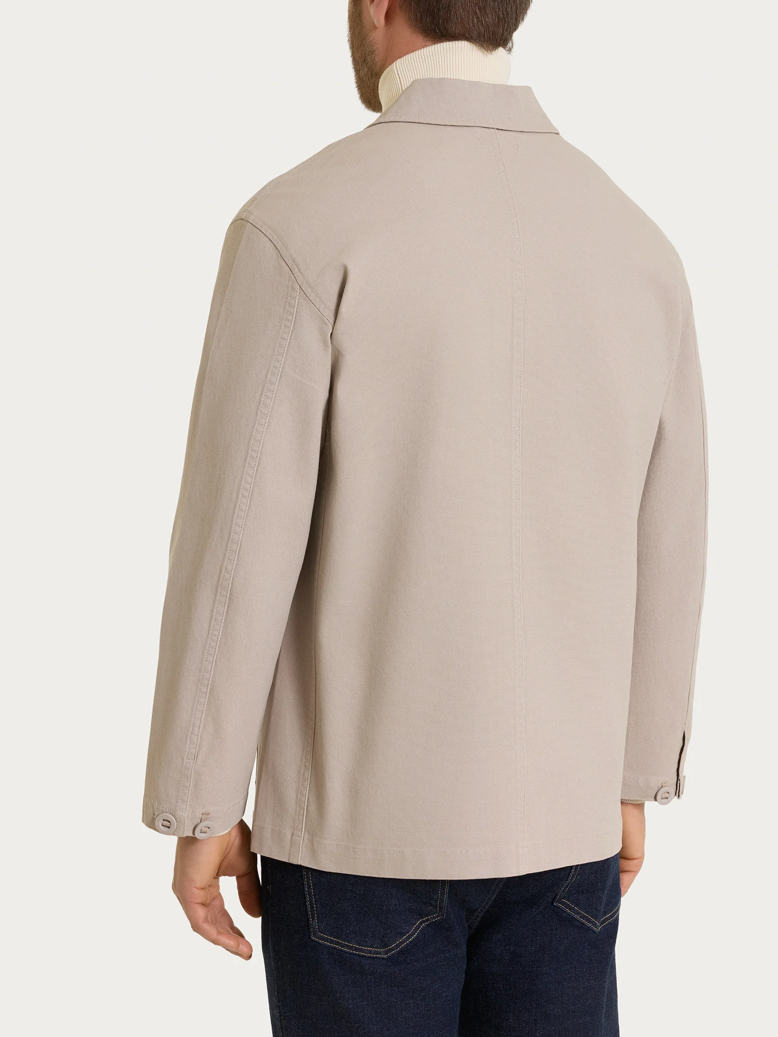 Giacca utility in Canvas Stretch - String - Image 3