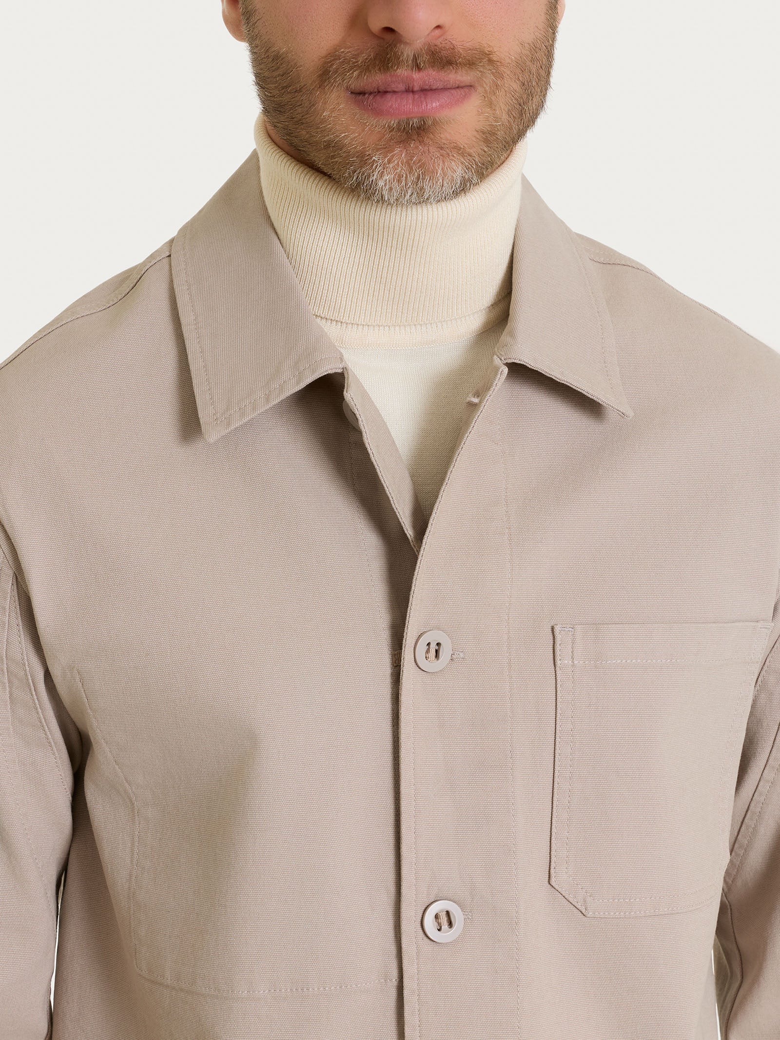 Giacca utility in Canvas Stretch - String - Image 4