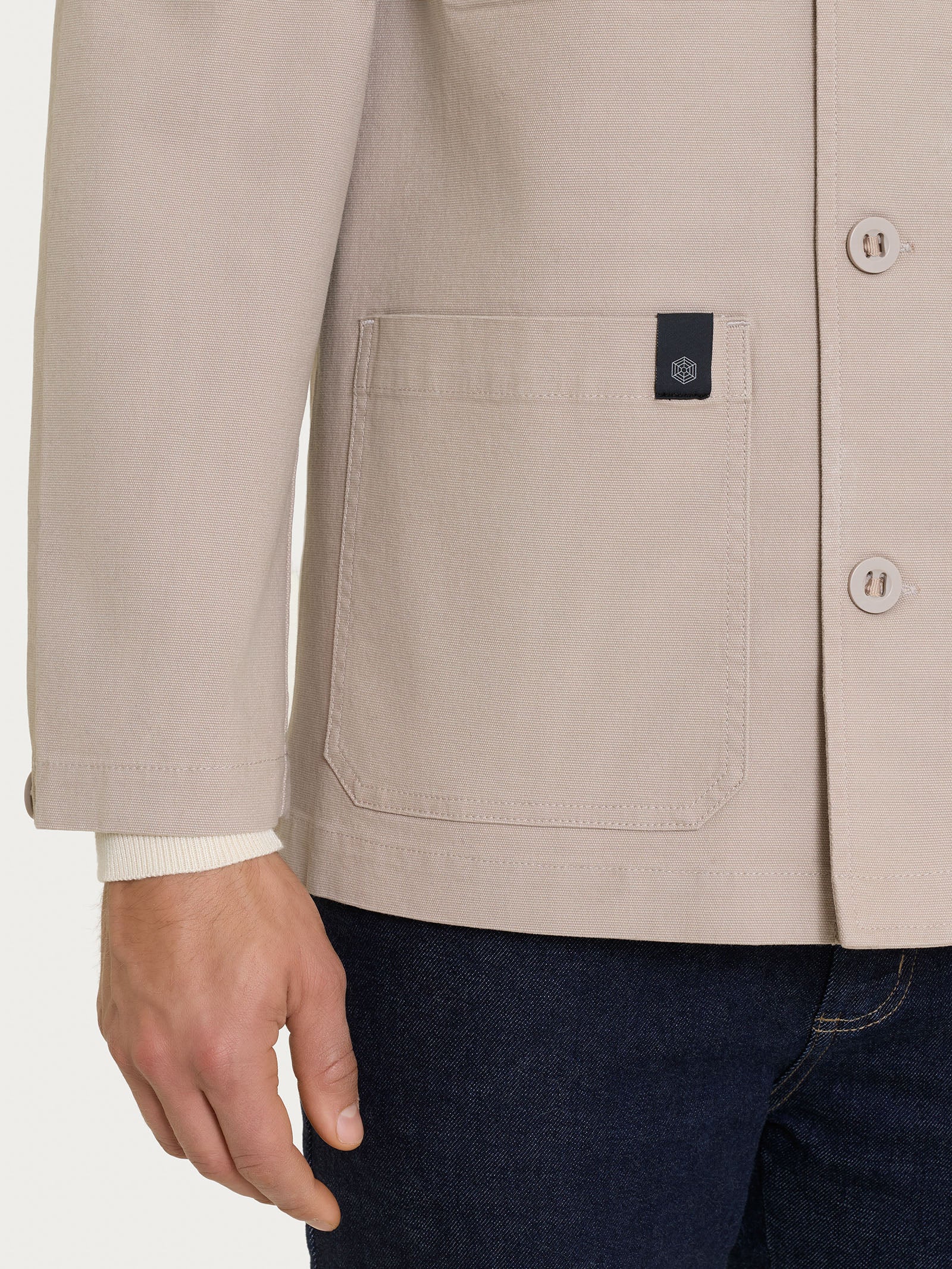 Giacca utility in Canvas Stretch - String - Image 5
