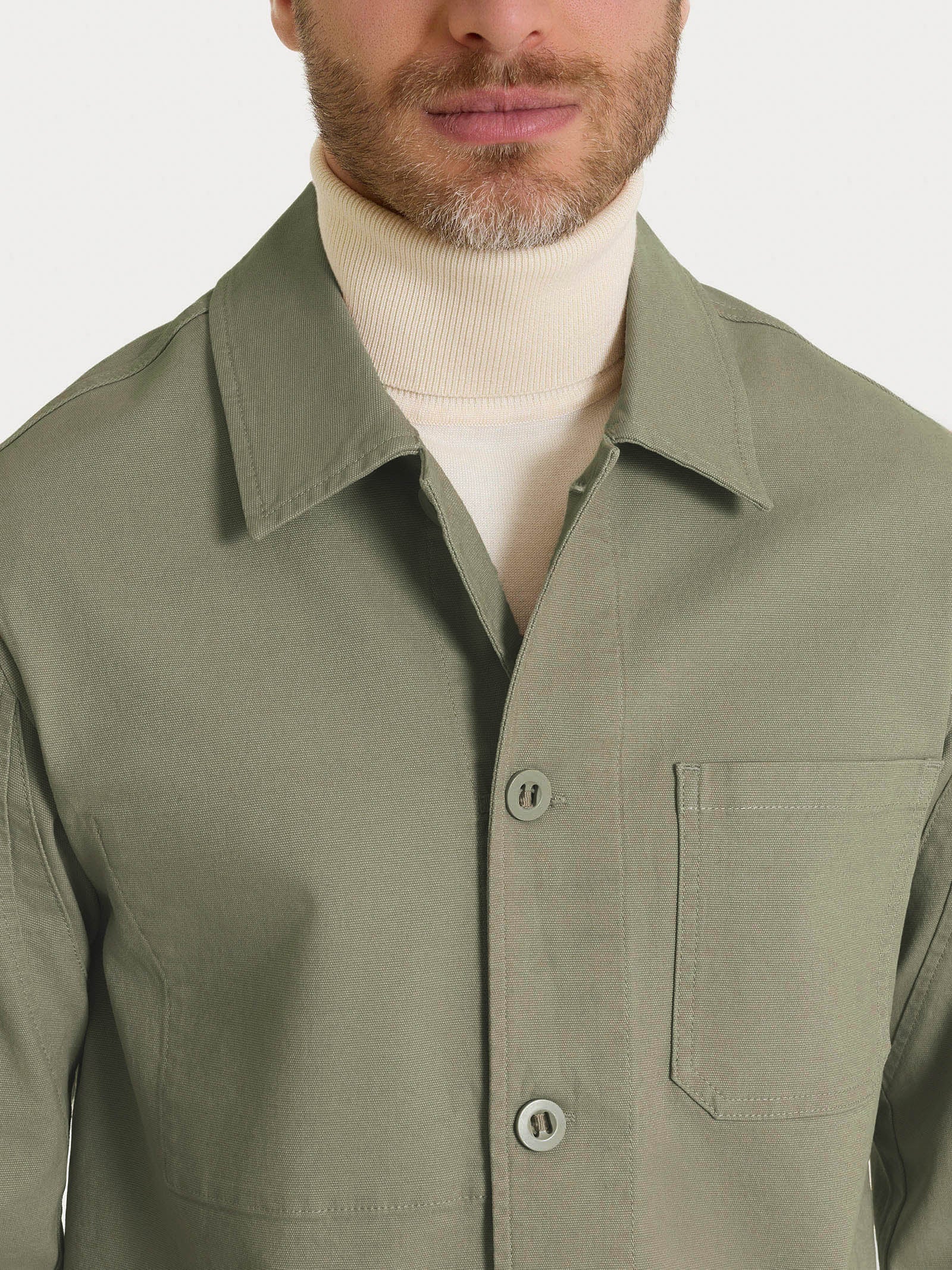 Giacca utility in Canvas Stretch - Seagrass - Image 3