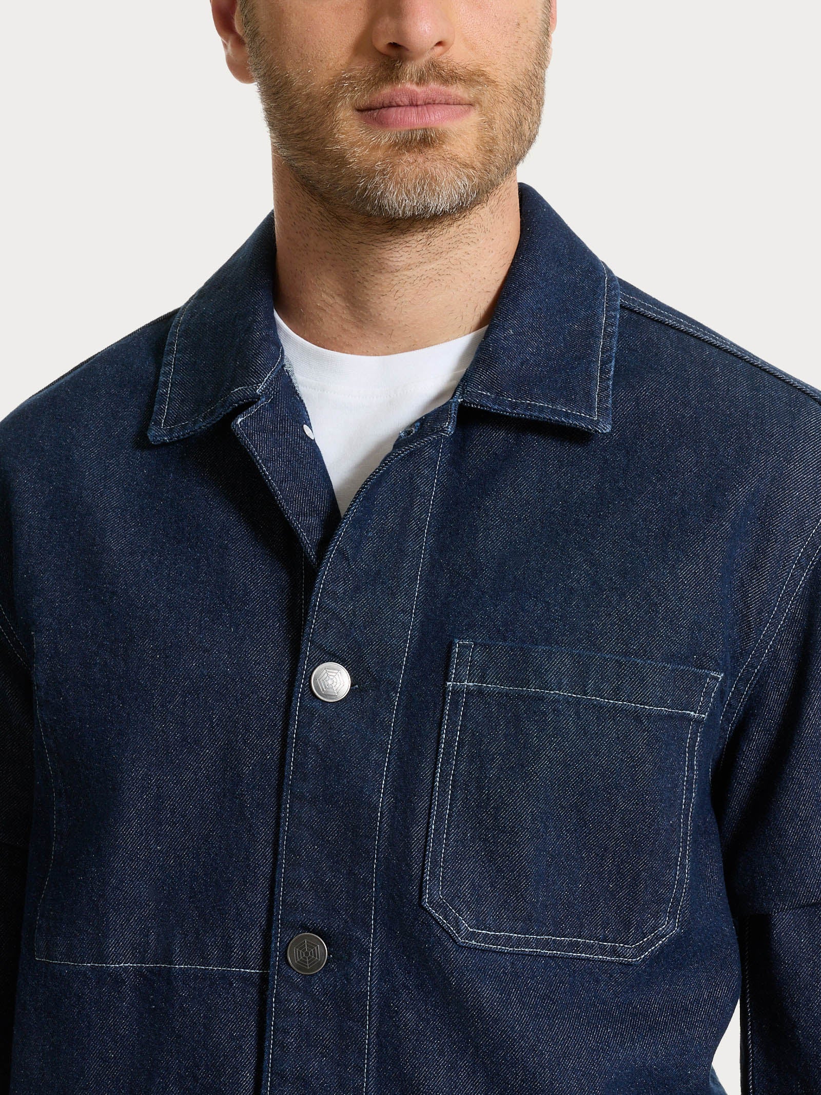 Giacca Utility in Raw Denim  - Dark Navy - Image 3