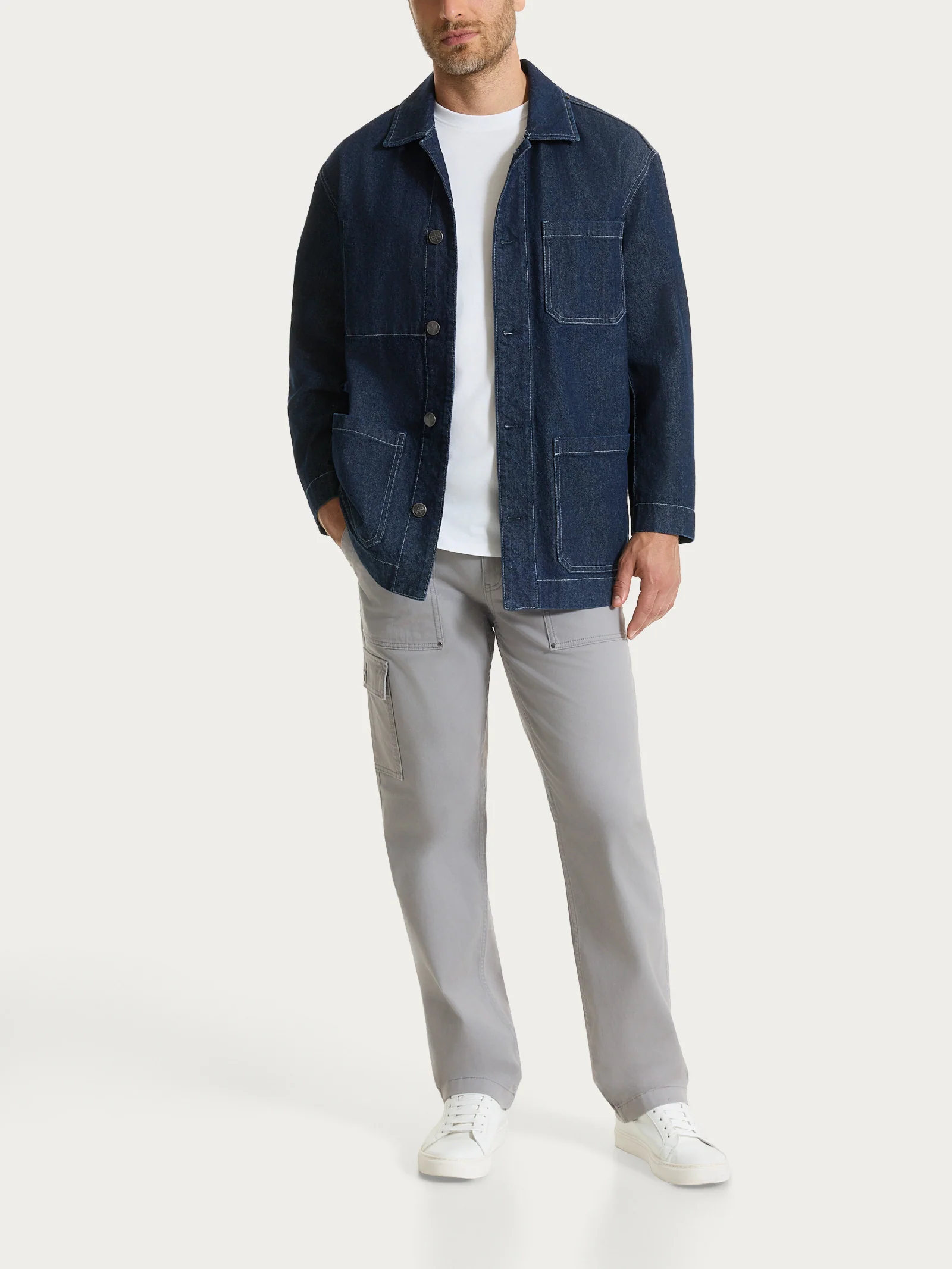 Giacca Utility in Raw Denim  - Dark Navy - Image 4