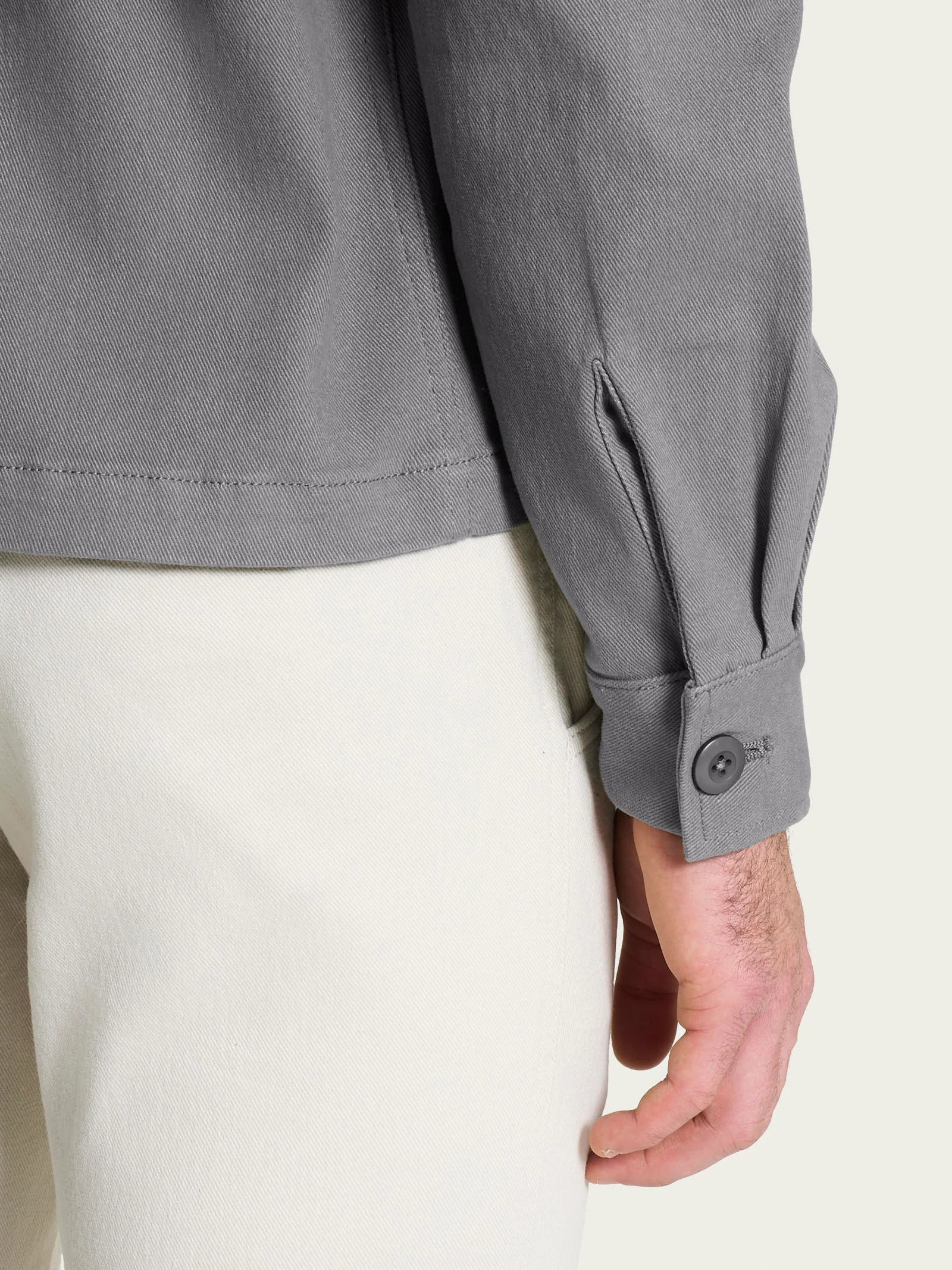 Giacca Utility in Raw twill di Cotone - Pietra - Image 3