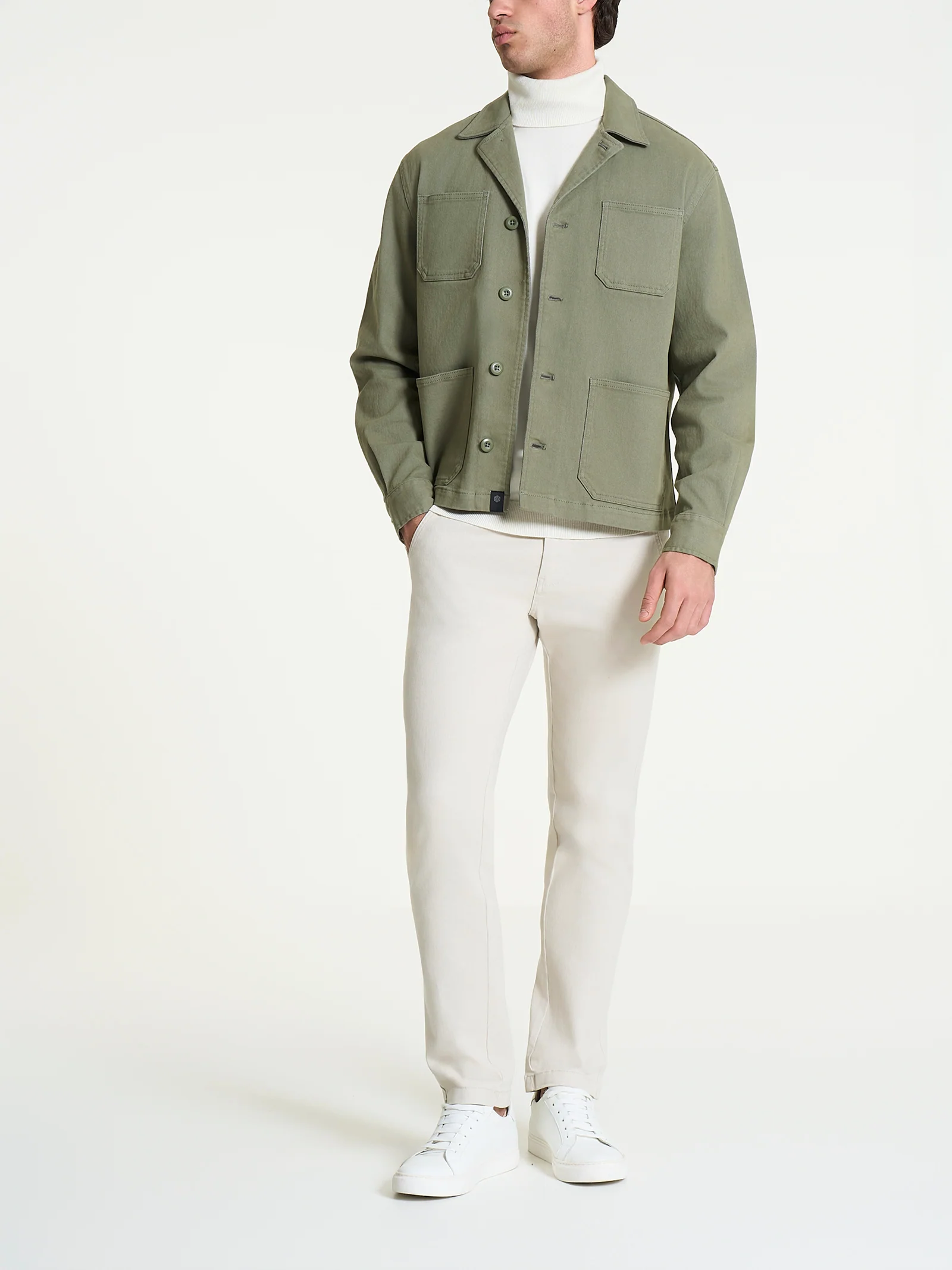 Giacca Utility in Raw twill di Cotone - Deep Lichen Green - Image 5