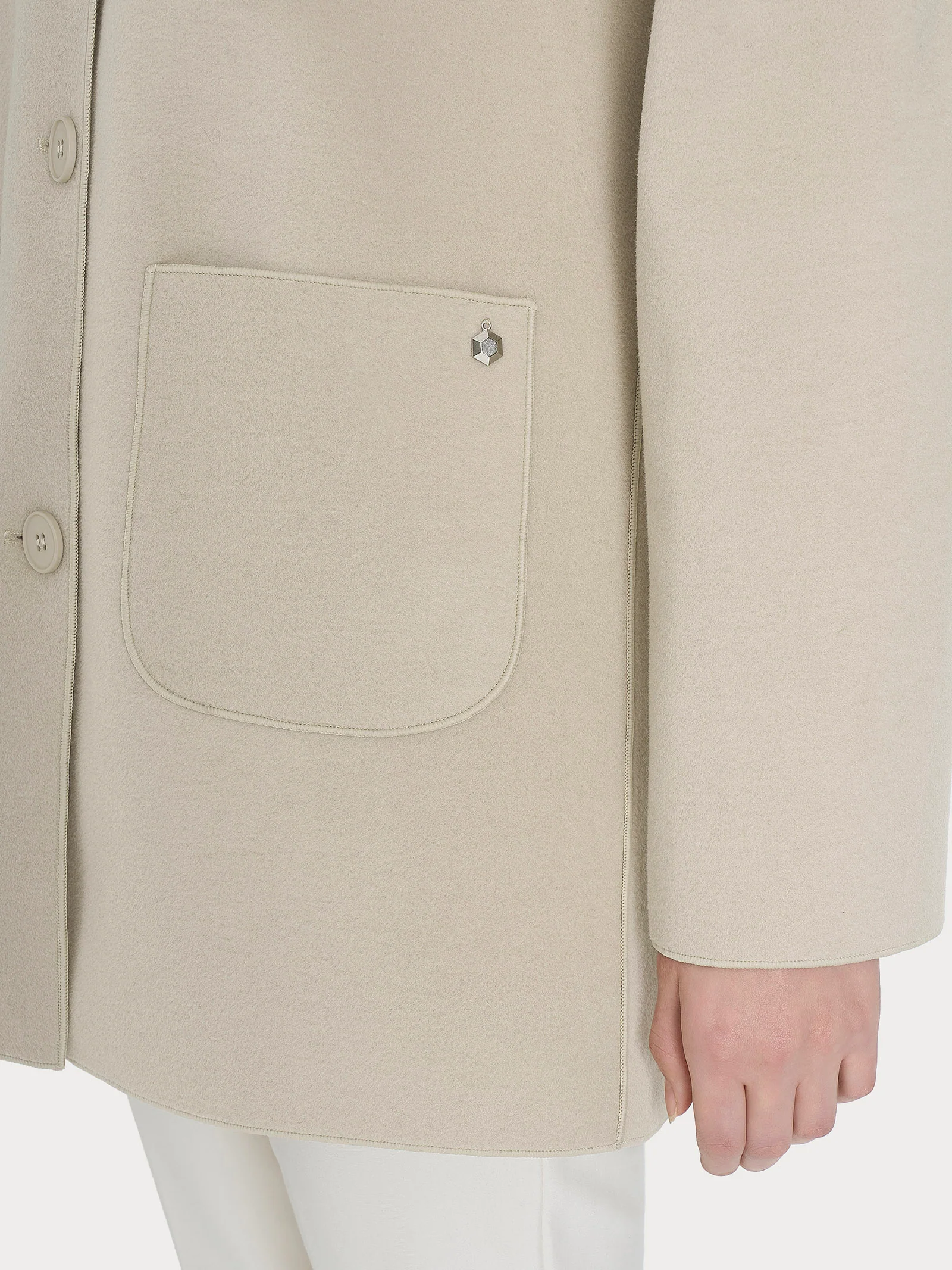 Giaccone con cappuccio in Vegan Wool - CHAMPIGNON MEL. - Image 3