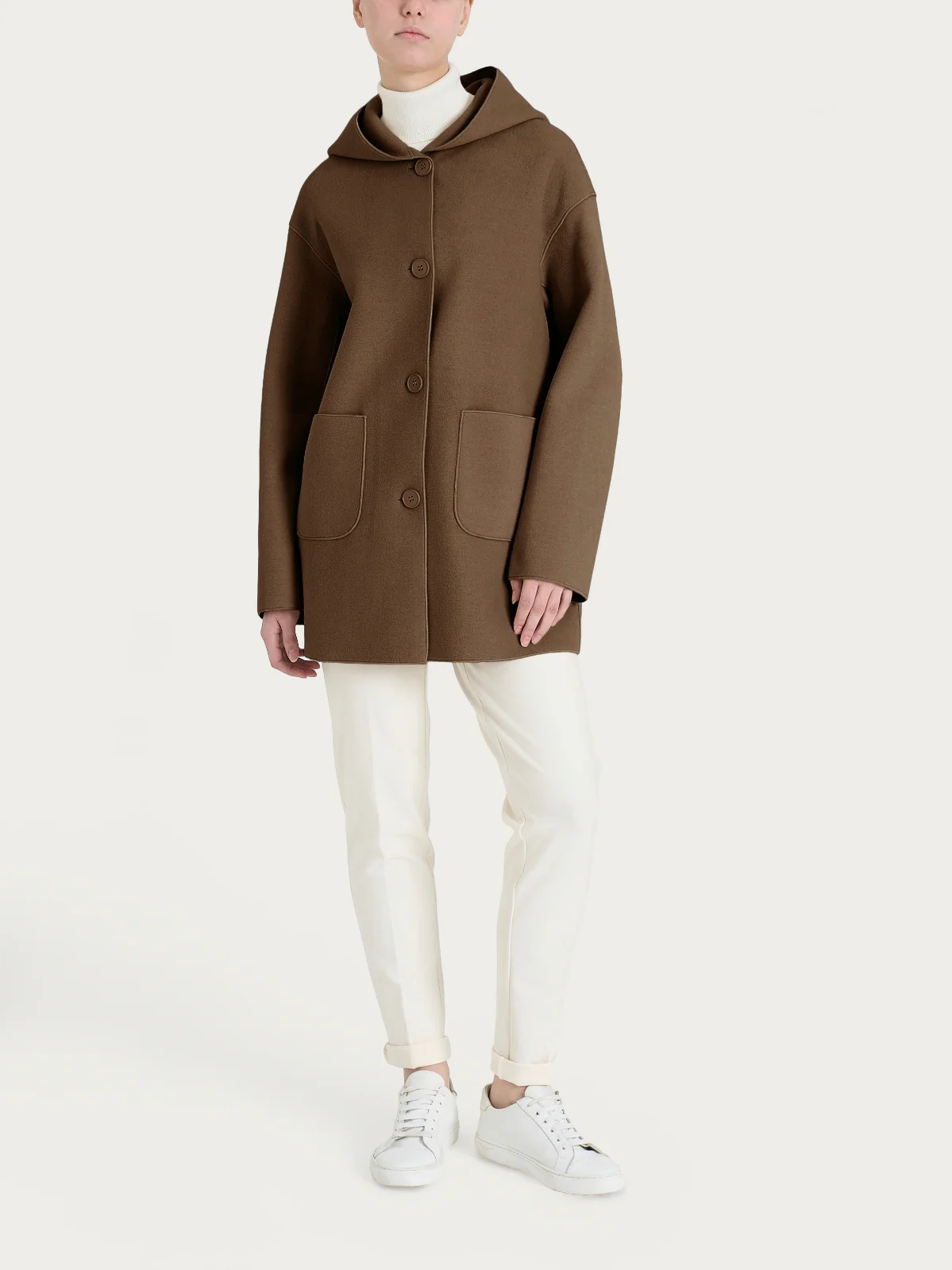 Giaccone con cappuccio in Vegan Wool - Rain Drum - Image 6