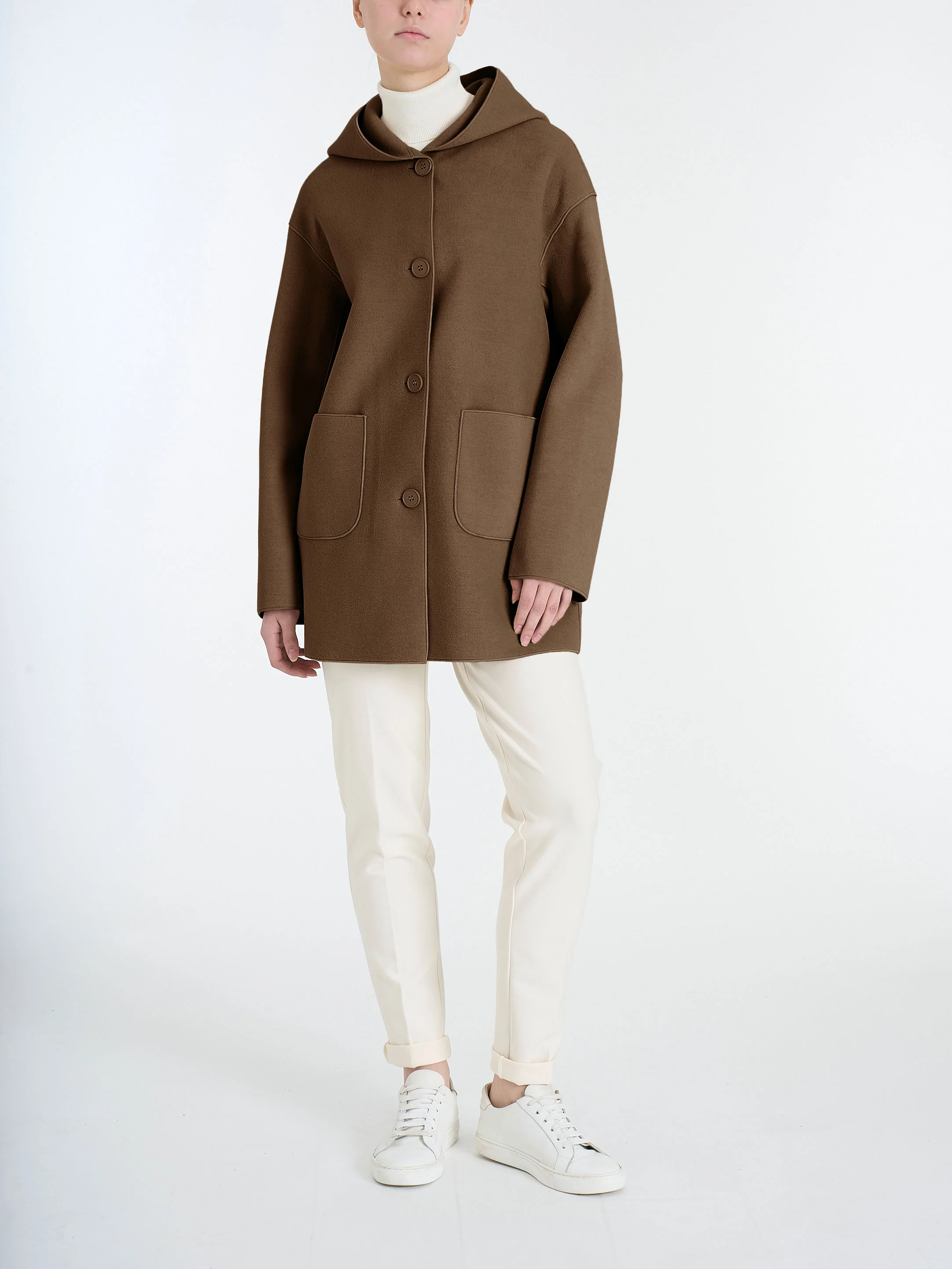 Giaccone con cappuccio in Vegan Wool - Rain Drum - Image 7