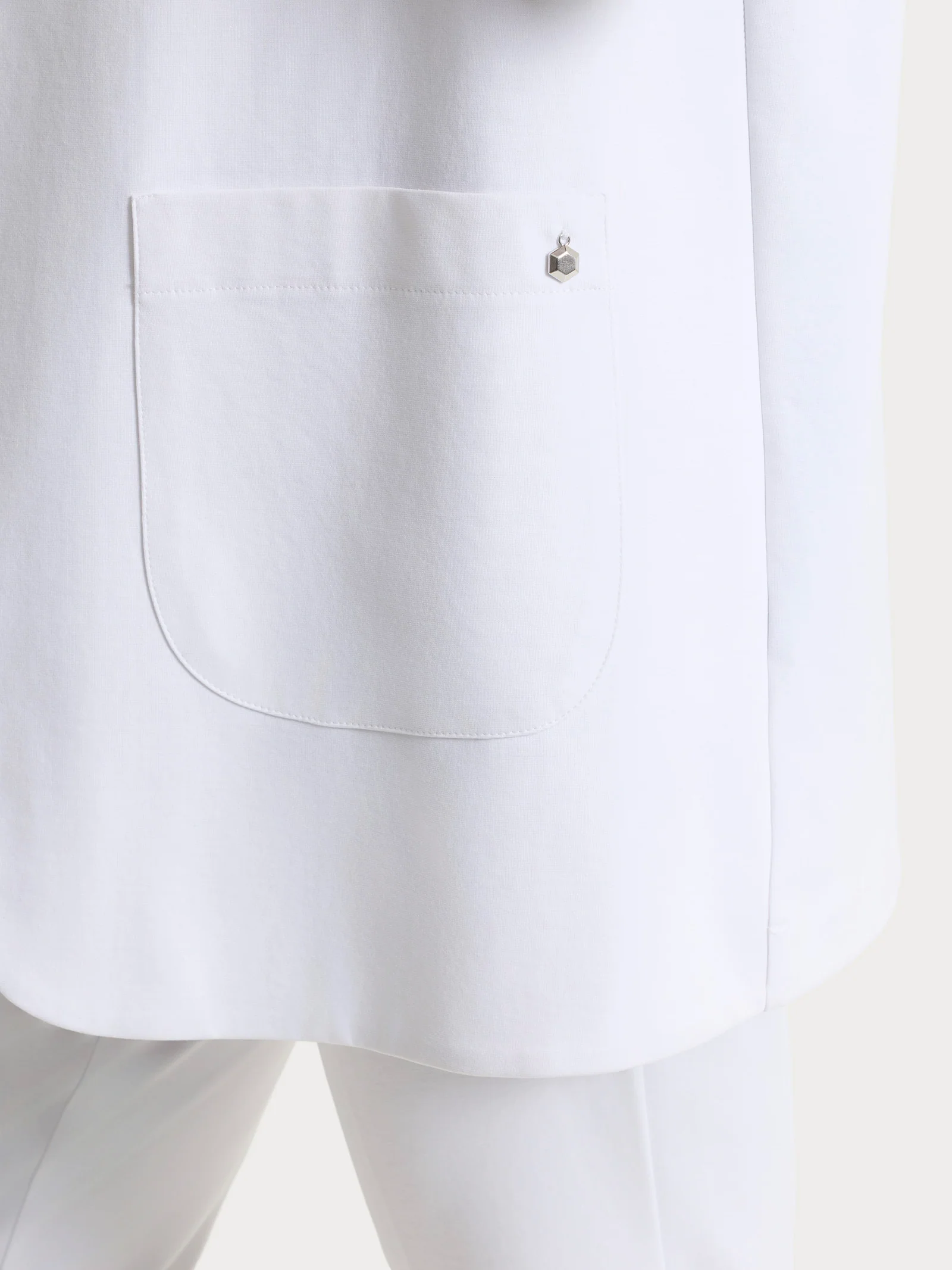 Gilet aperto in Compact Light - Bianco - Image 3