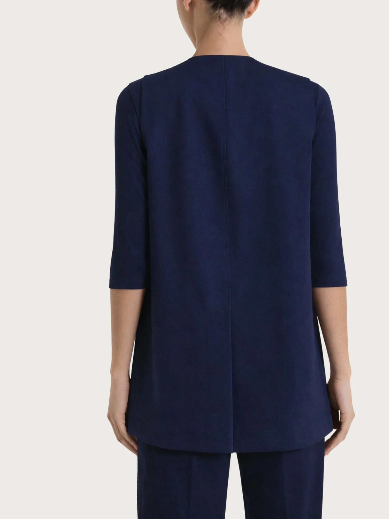 Gilet aperto in Compact Light - Bleu - Image 2