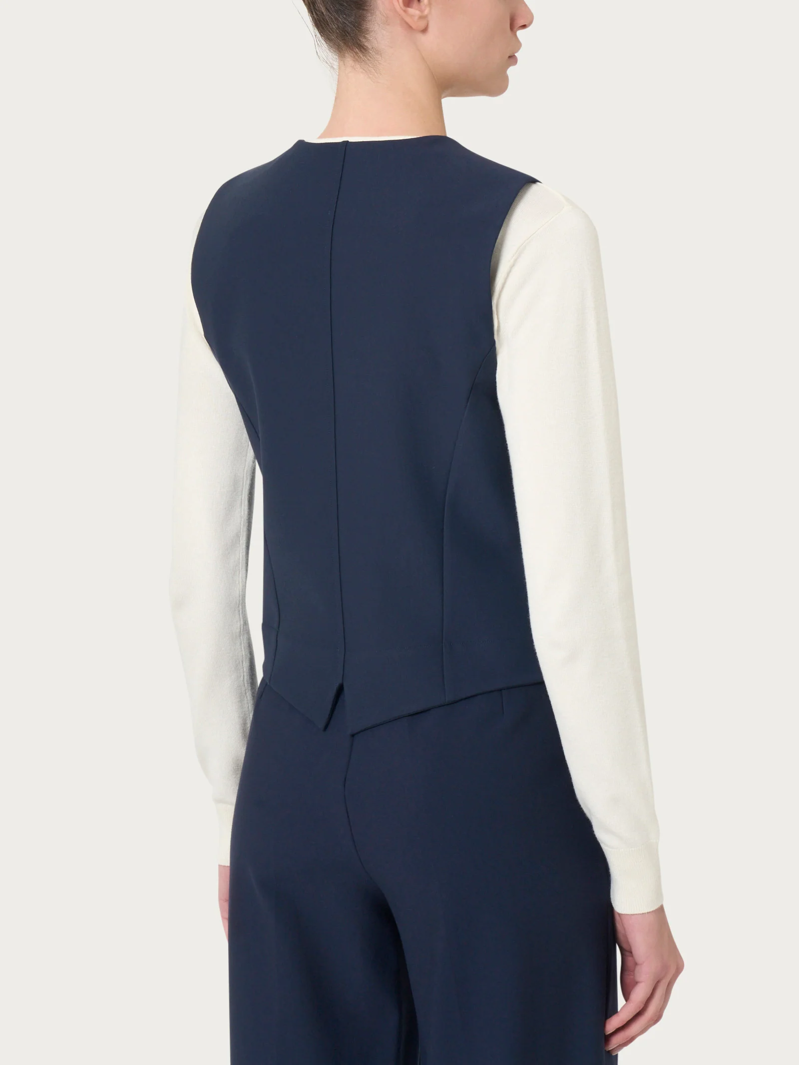 Gilet con quattro bottoni in Compact  - Persia - Image 2