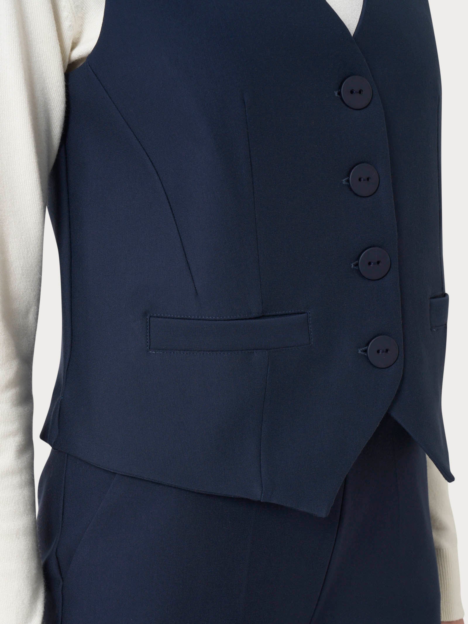 Gilet con quattro bottoni in Compact  - Persia - Image 3