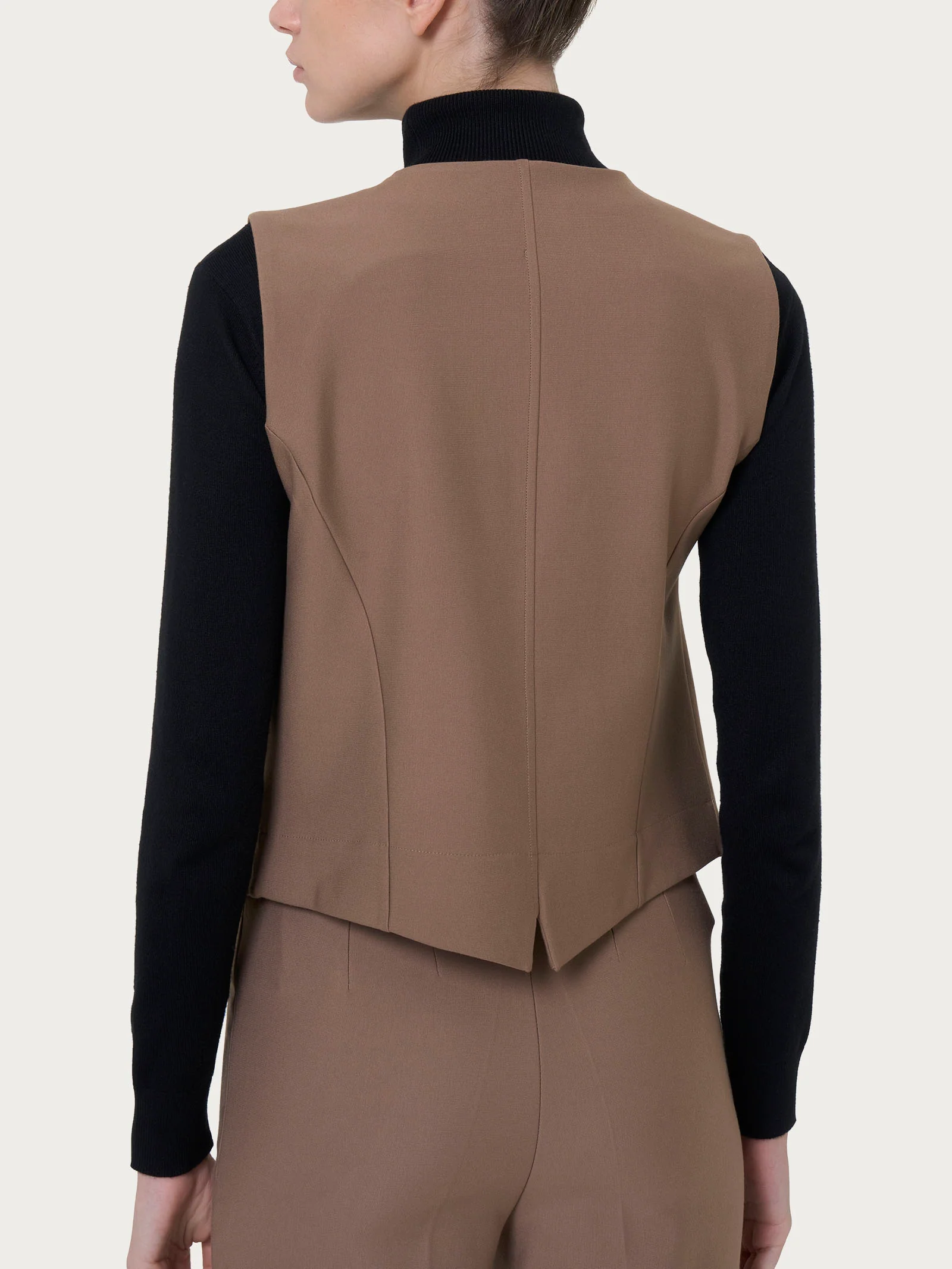 Gilet con quattro bottoni in Compact  - Pine Bark - Image 2