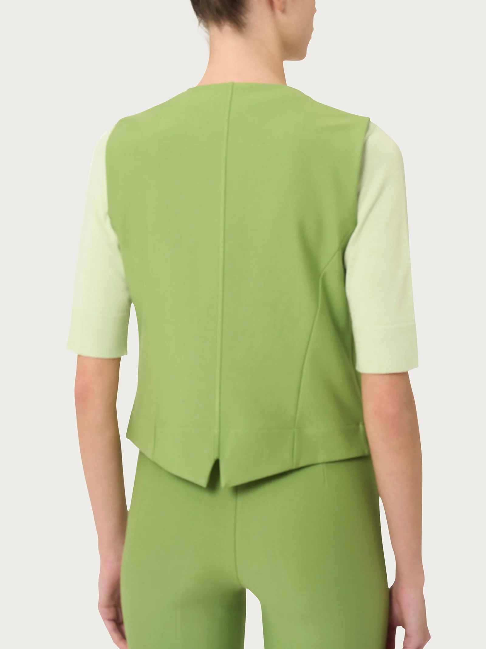Gilet con quattro bottoni in Compact  - Piquant Green - Image 2