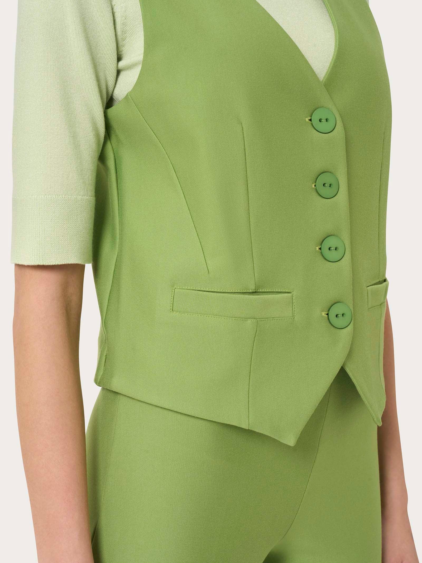 Gilet con quattro bottoni in Compact  - Piquant Green - Image 3