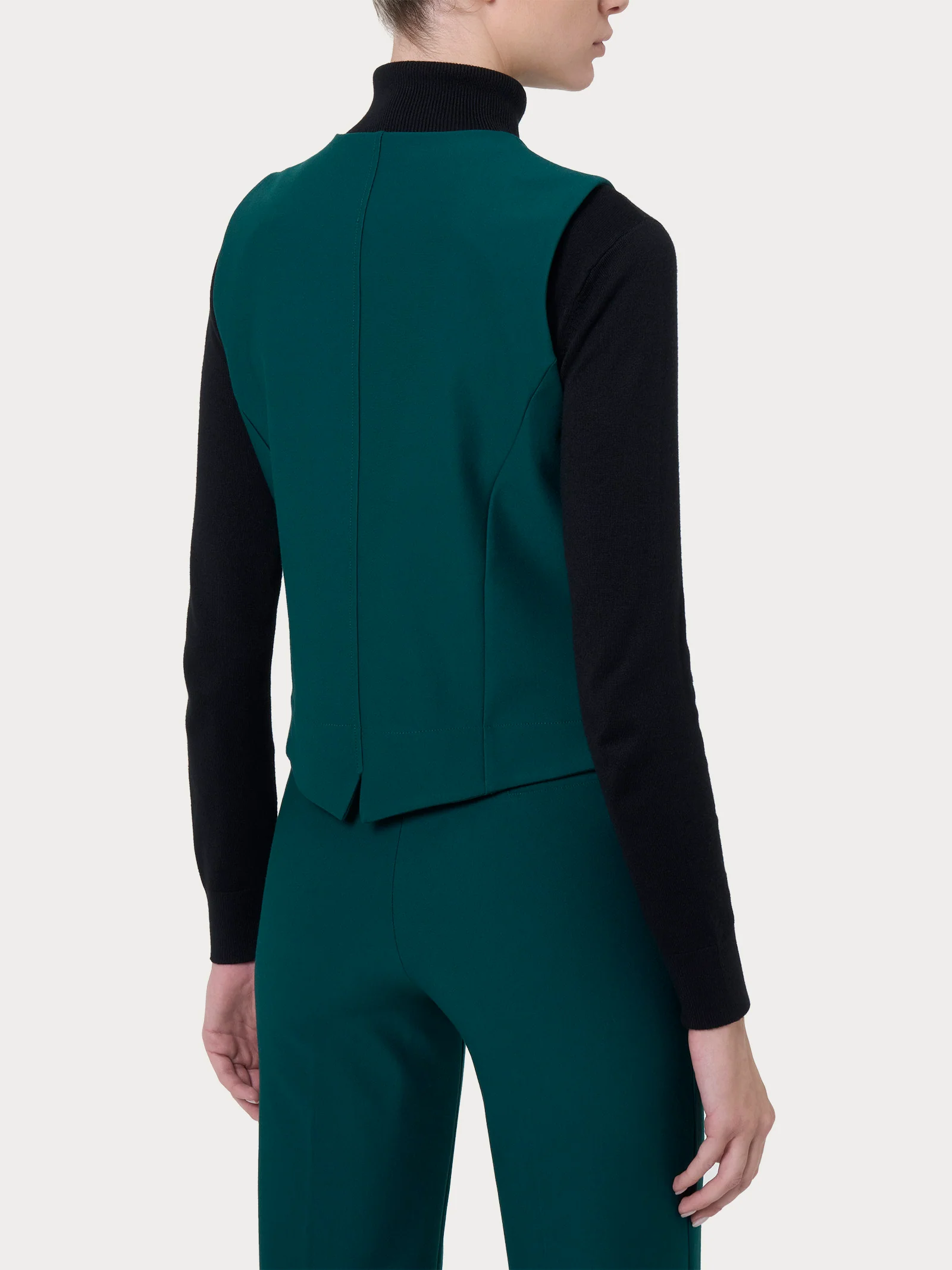 Gilet con quattro bottoni in Compact  - Rain Forest - Image 2