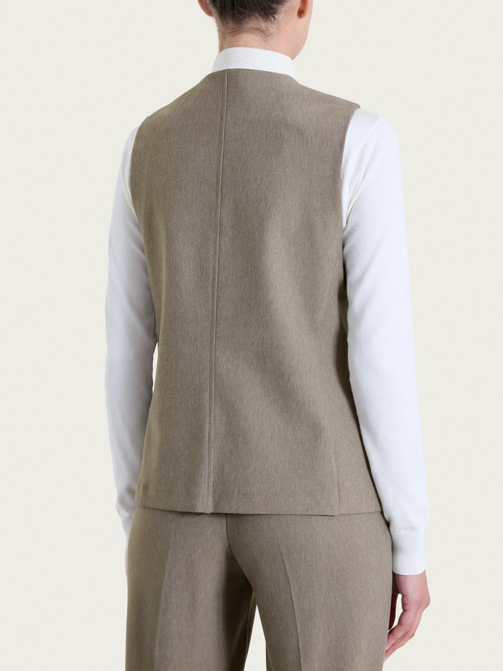 Gilet con quattro bottoni in Compact - Glace' Mel. - Image 2