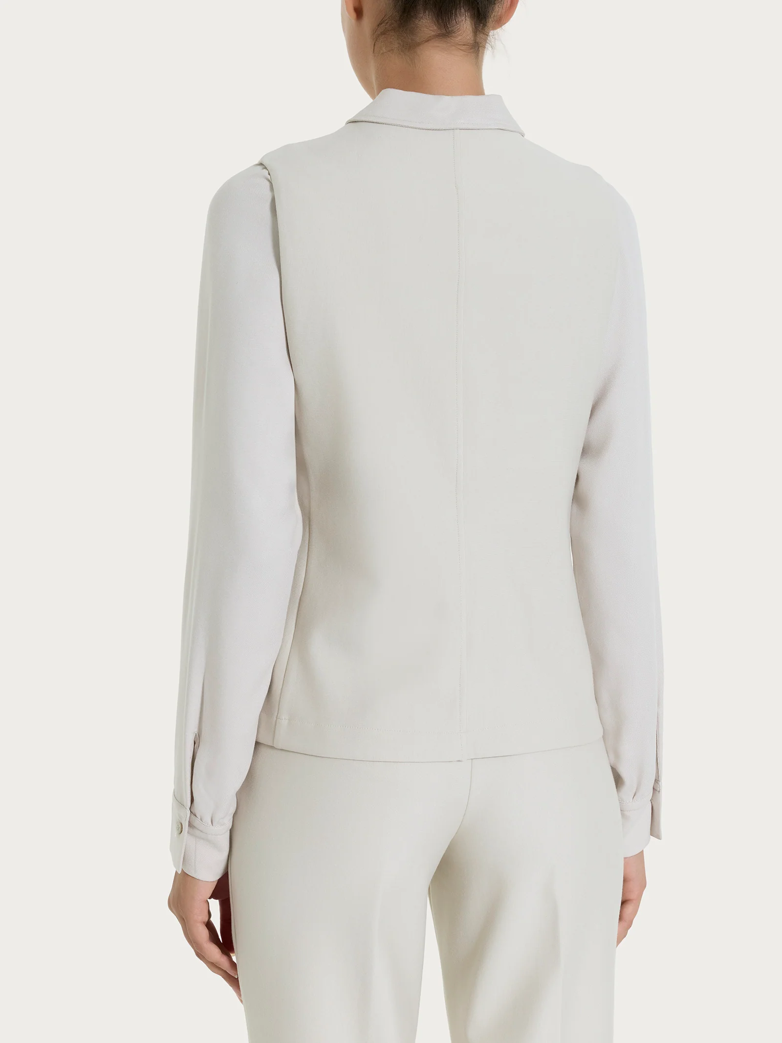 Gilet con quattro bottoni in Compact - Champignon - Image 2