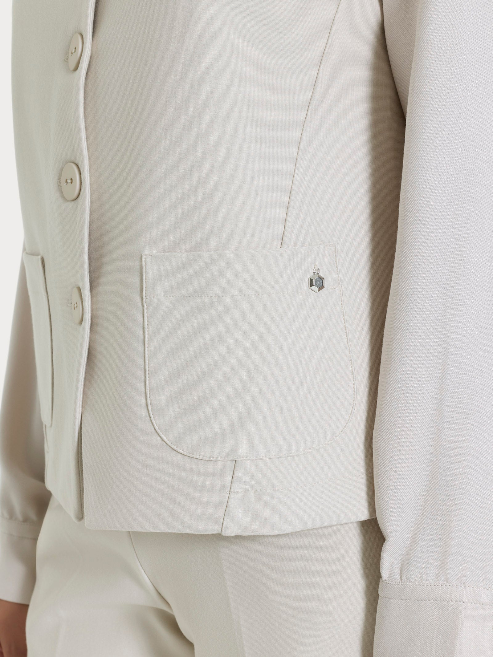 Gilet con quattro bottoni in Compact - Champignon - Image 3