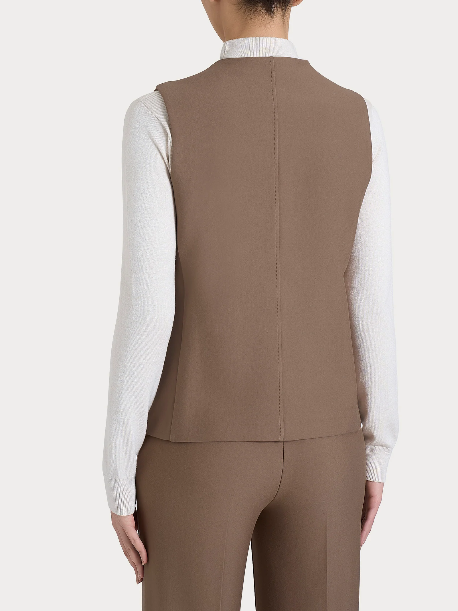 Gilet con quattro bottoni in Compact - Pine Bark - Image 2