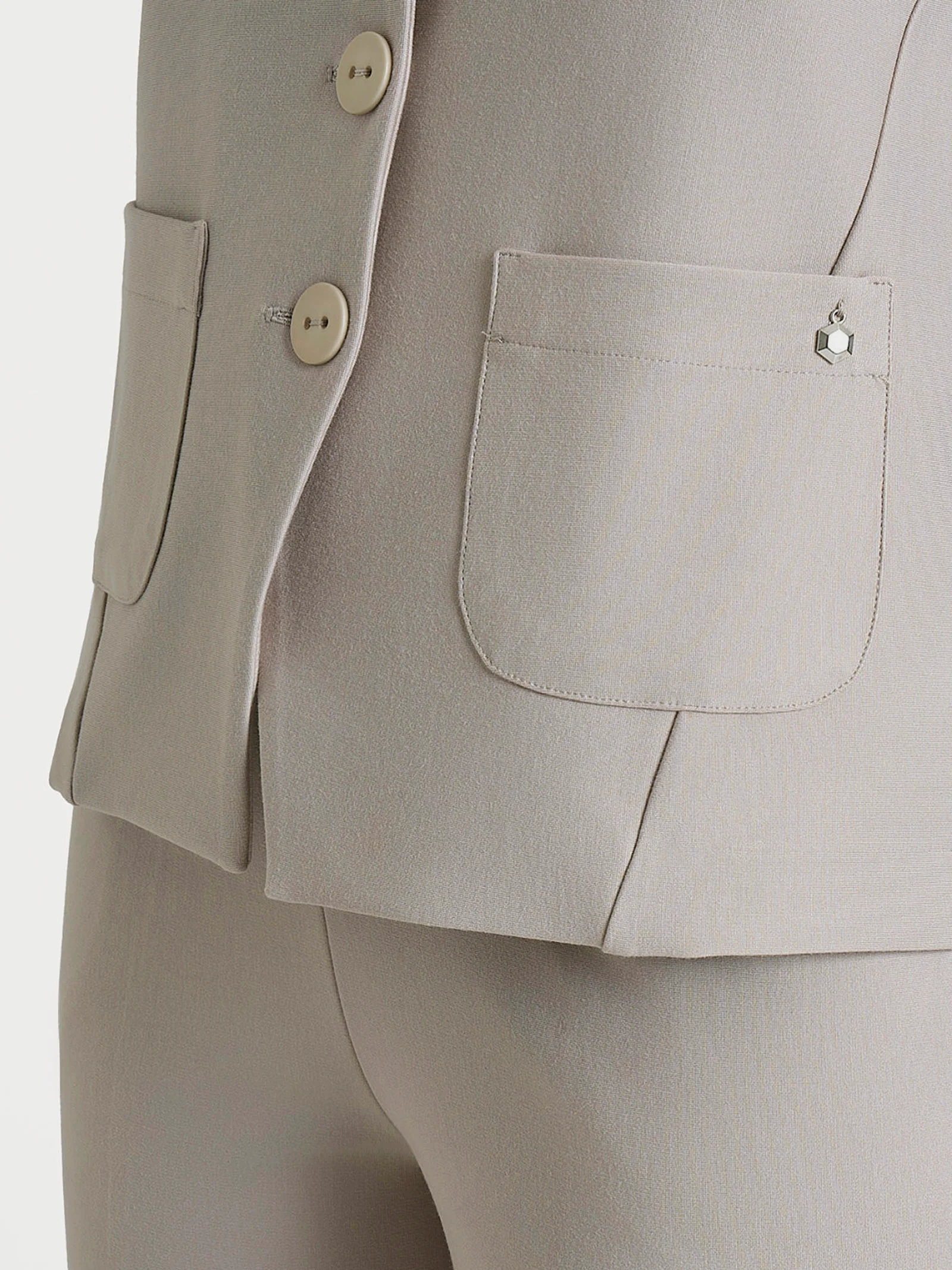 Gilet con quattro bottoni in Compact - String - Image 3
