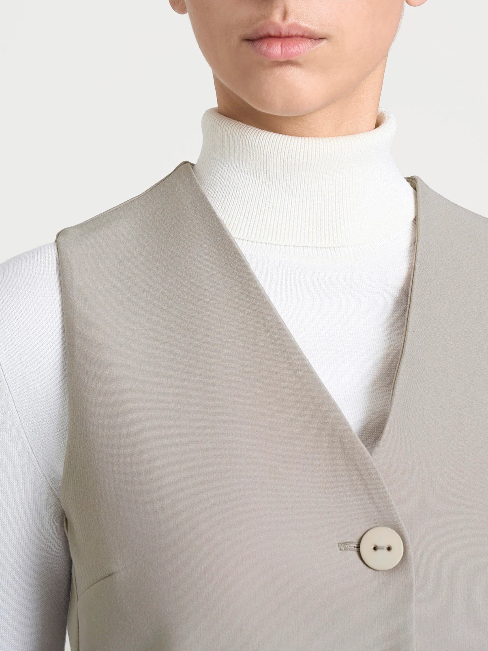 Gilet con quattro bottoni in Compact - String - Image 4