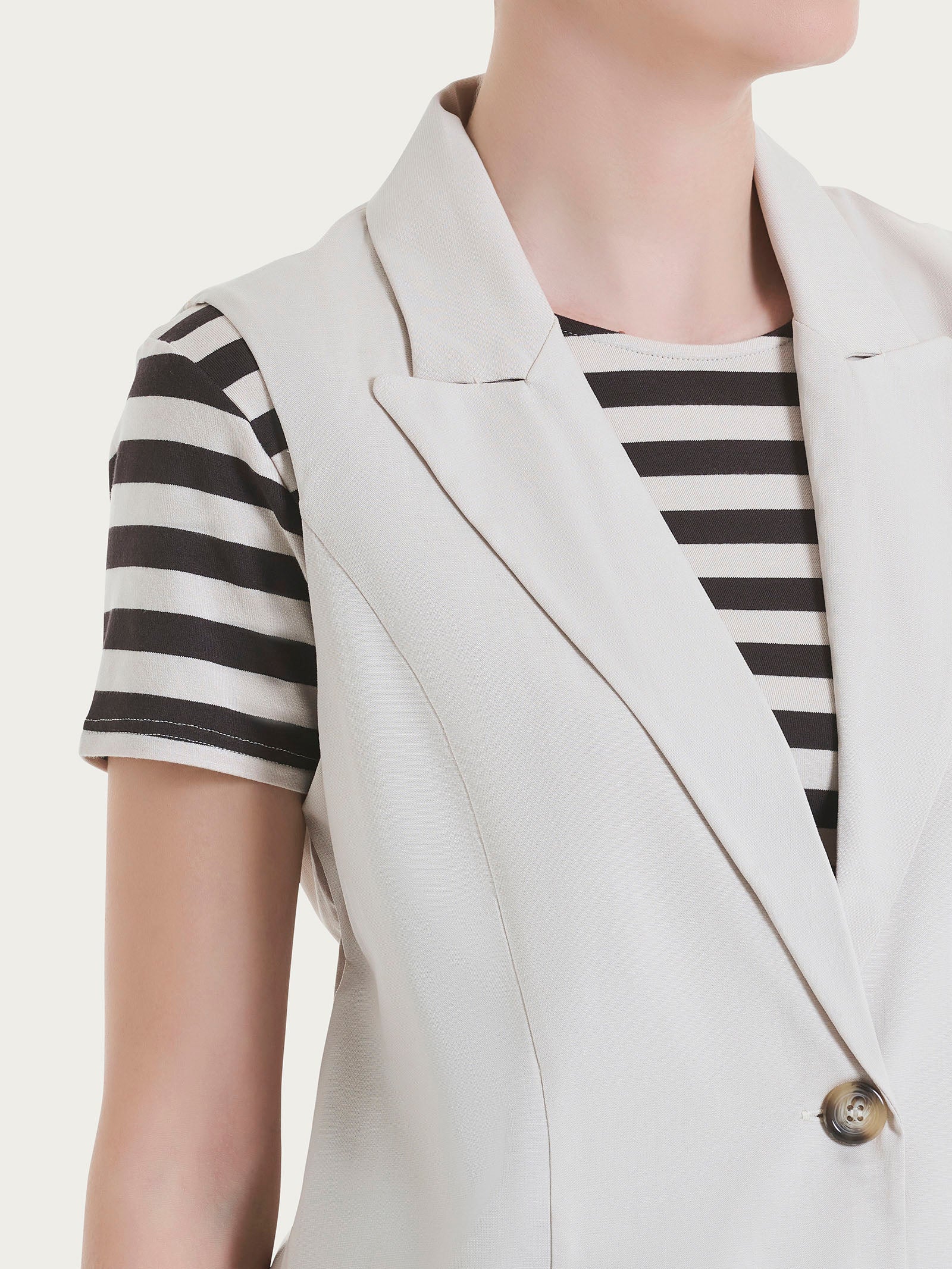 Gilet lungo in Super Natural - Champignon - Image 3