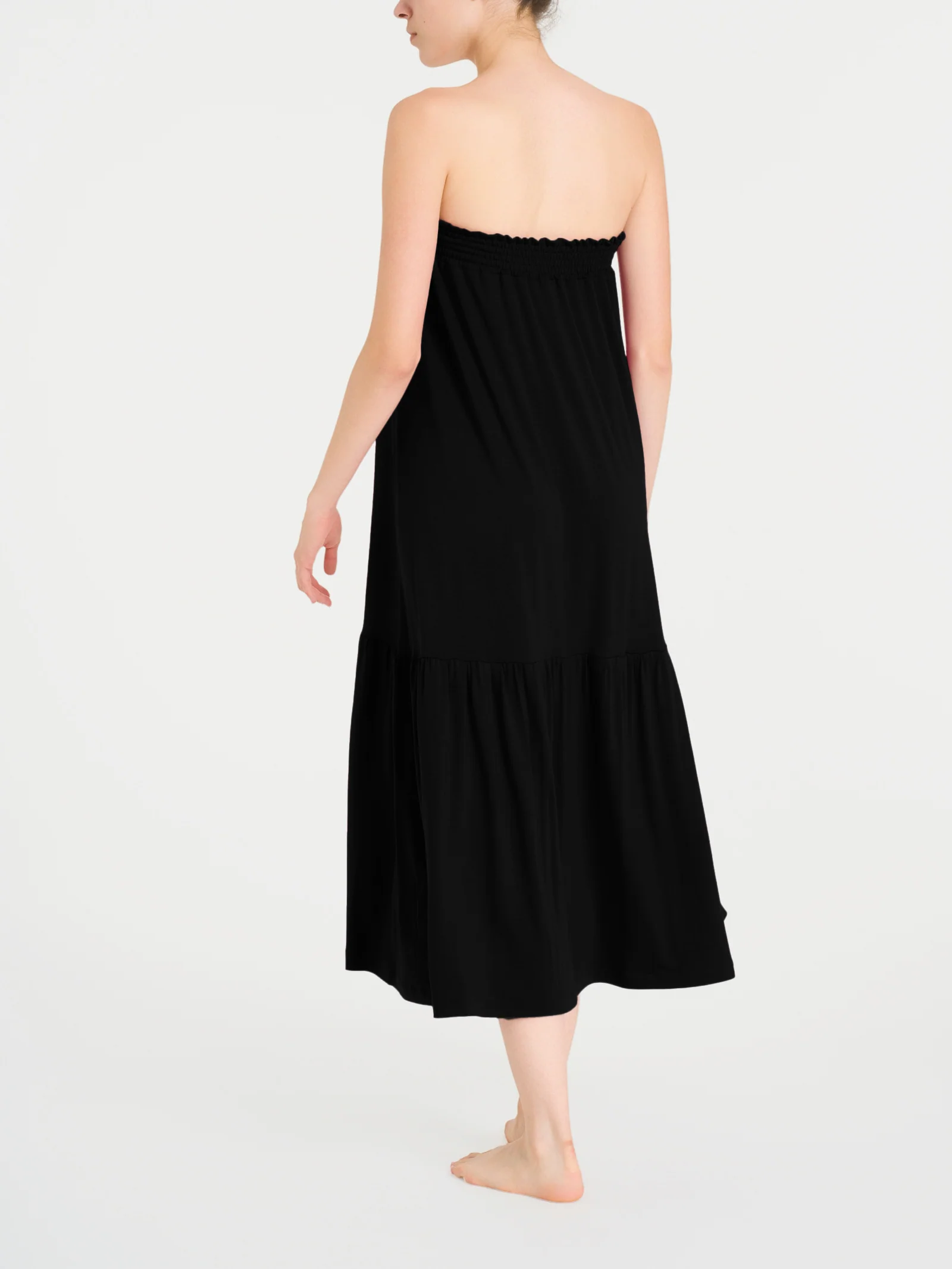 Gonna lunga in Viscosa Summer - Nero - Image 5