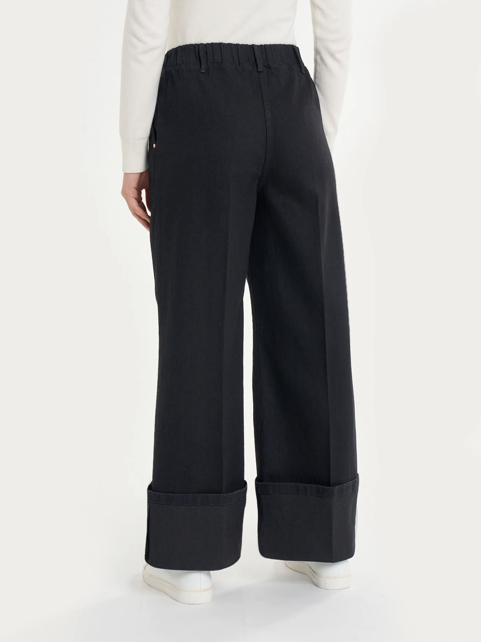 Jeans a Palazzo in 4 Seasons Denim  - Nero - Image 2