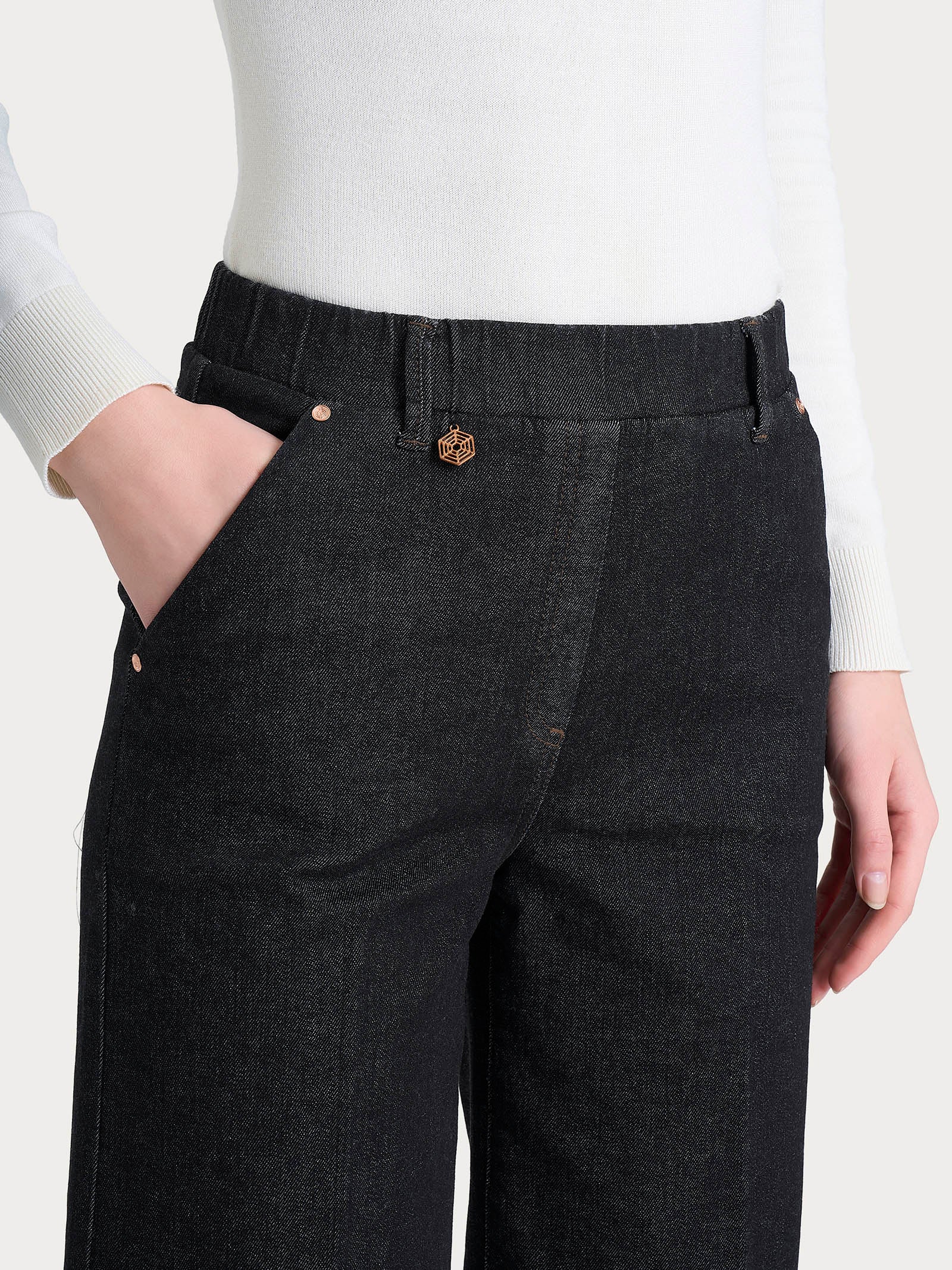 Jeans ampio alla caviglia con tasche in Heritage Denim - Gray Black - Image 3