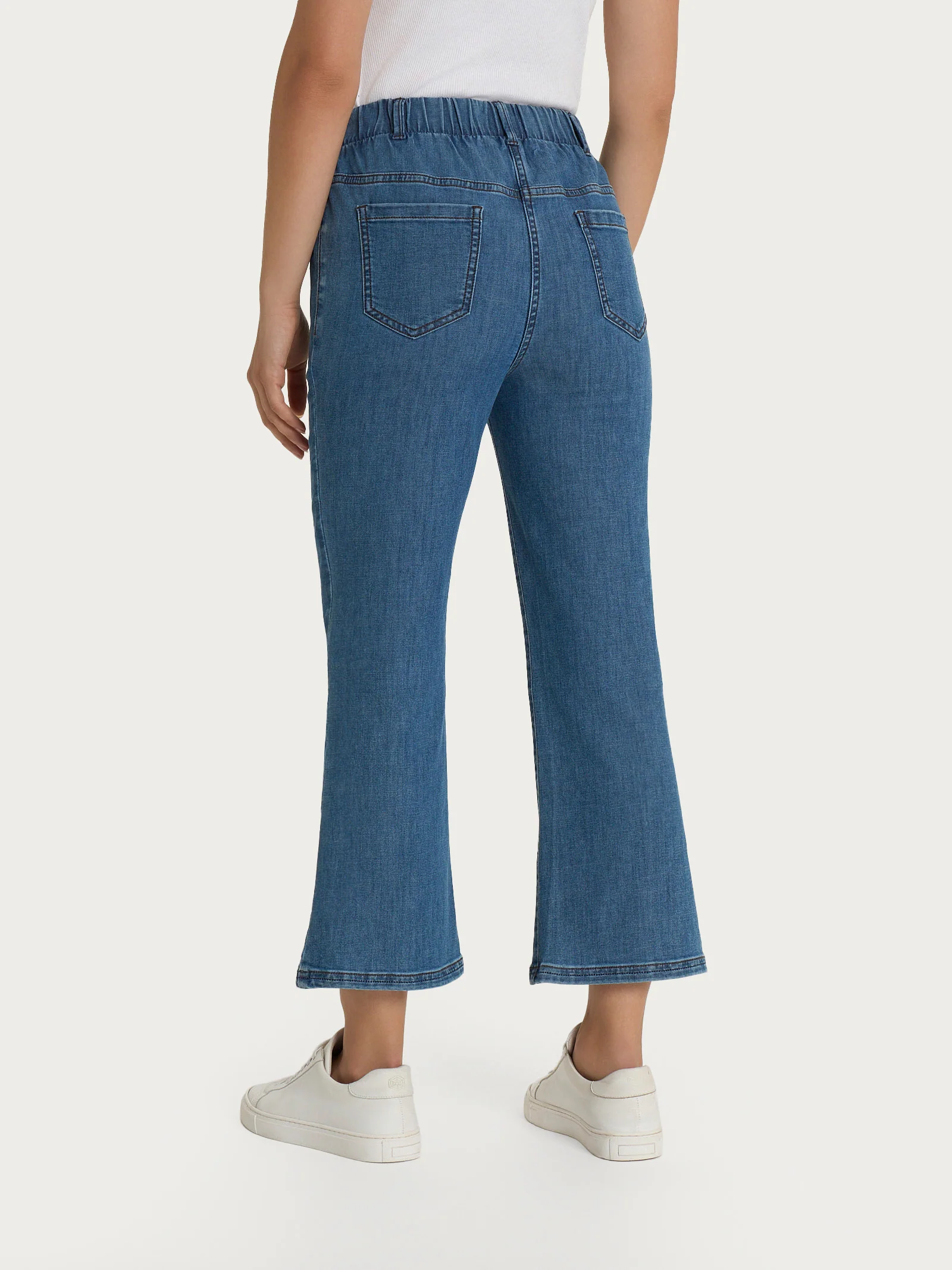 Jeans flare alla caviglia con tasche in Light Denim - Delave' - Image 2