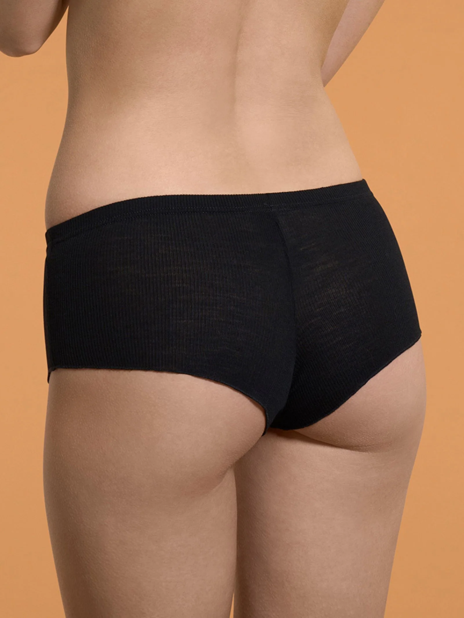 Lana Seta - Culotte da donna in costina di lana e seta - Nero - Image 2