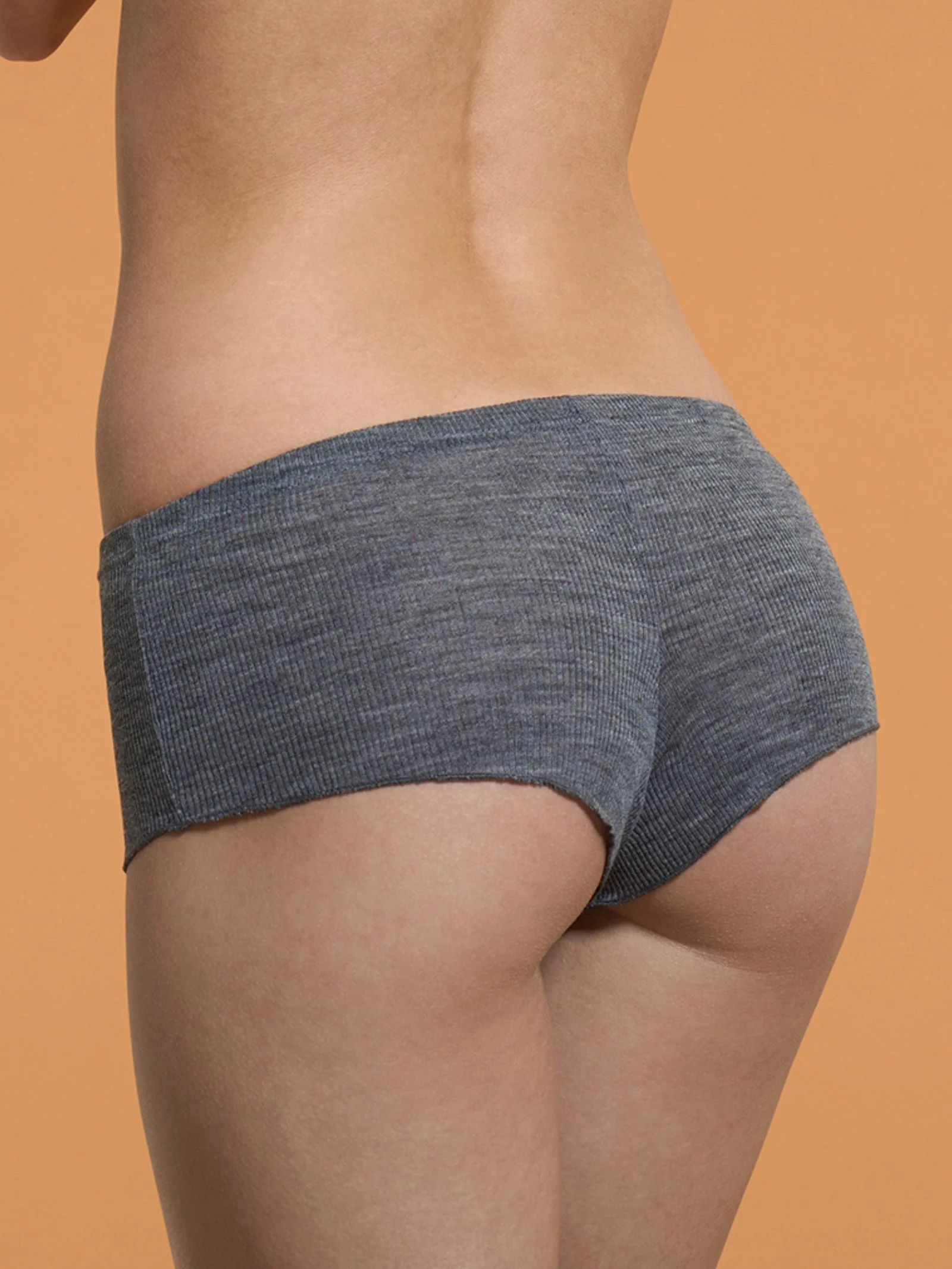 Lana Seta - Culotte da donna in costina di lana e seta - Ardesia Mel. - Image 2