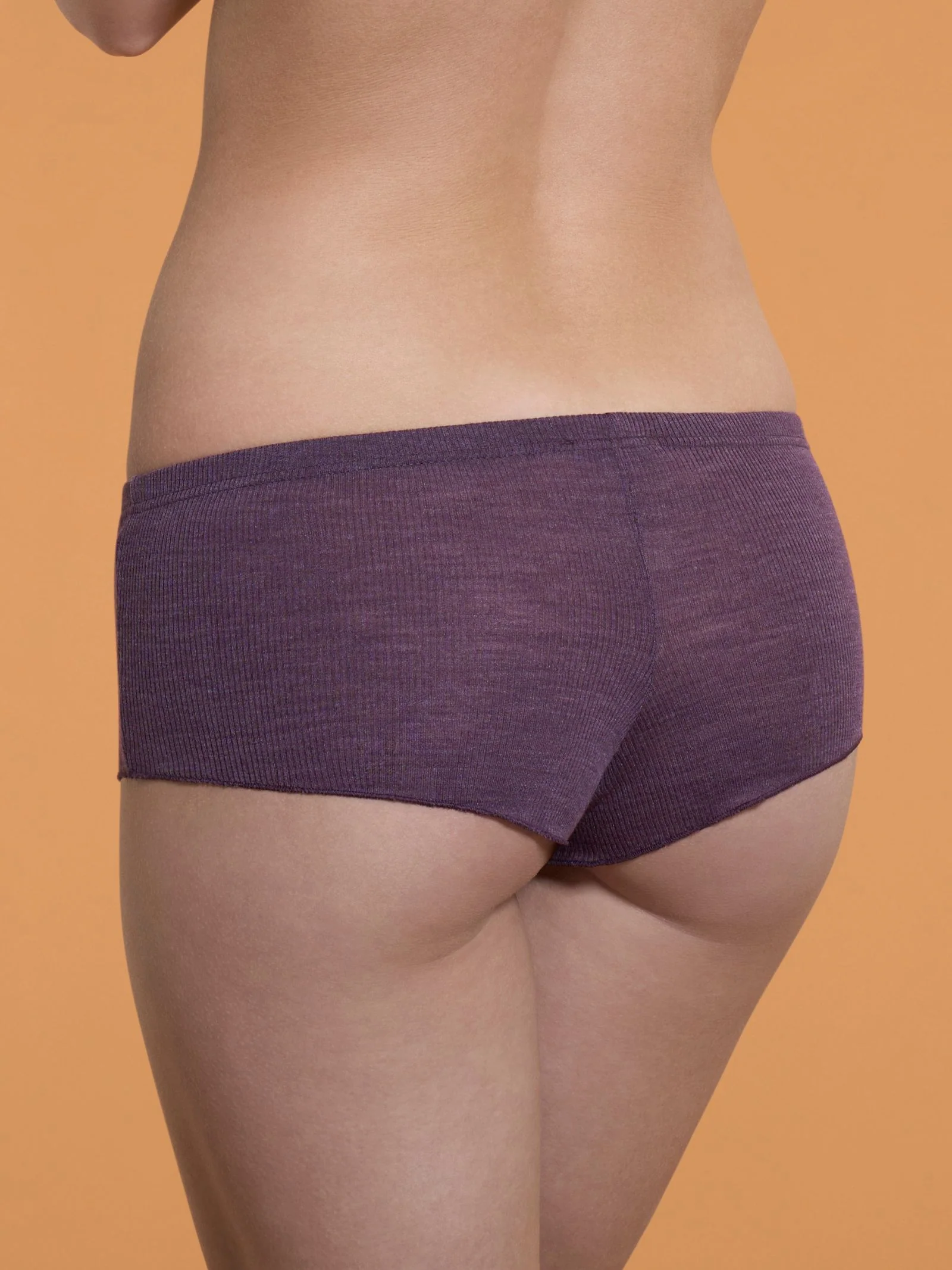 Lana Seta - Culotte da donna in costina di lana e seta - Plum Perfect Mel. - Image 2