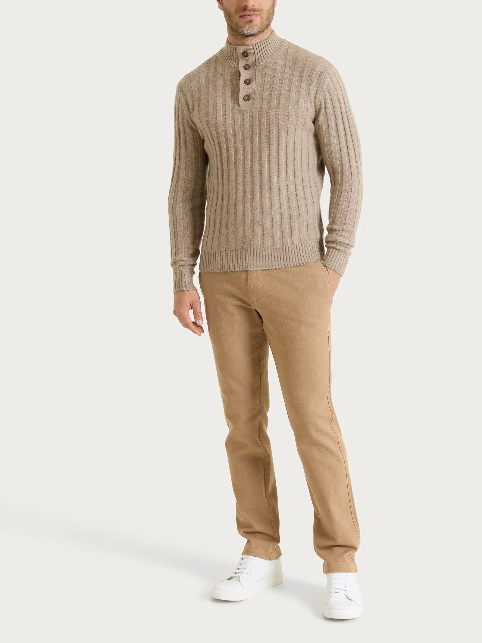 Lupetto con costa piatta in Natural Soft  - Glace' Mel. - Image 4