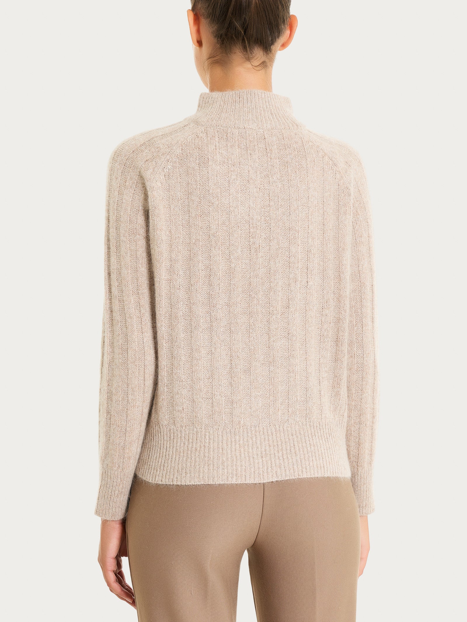 Lupetto con coste in Natural Soft  - Zenzero Mel. - Image 2