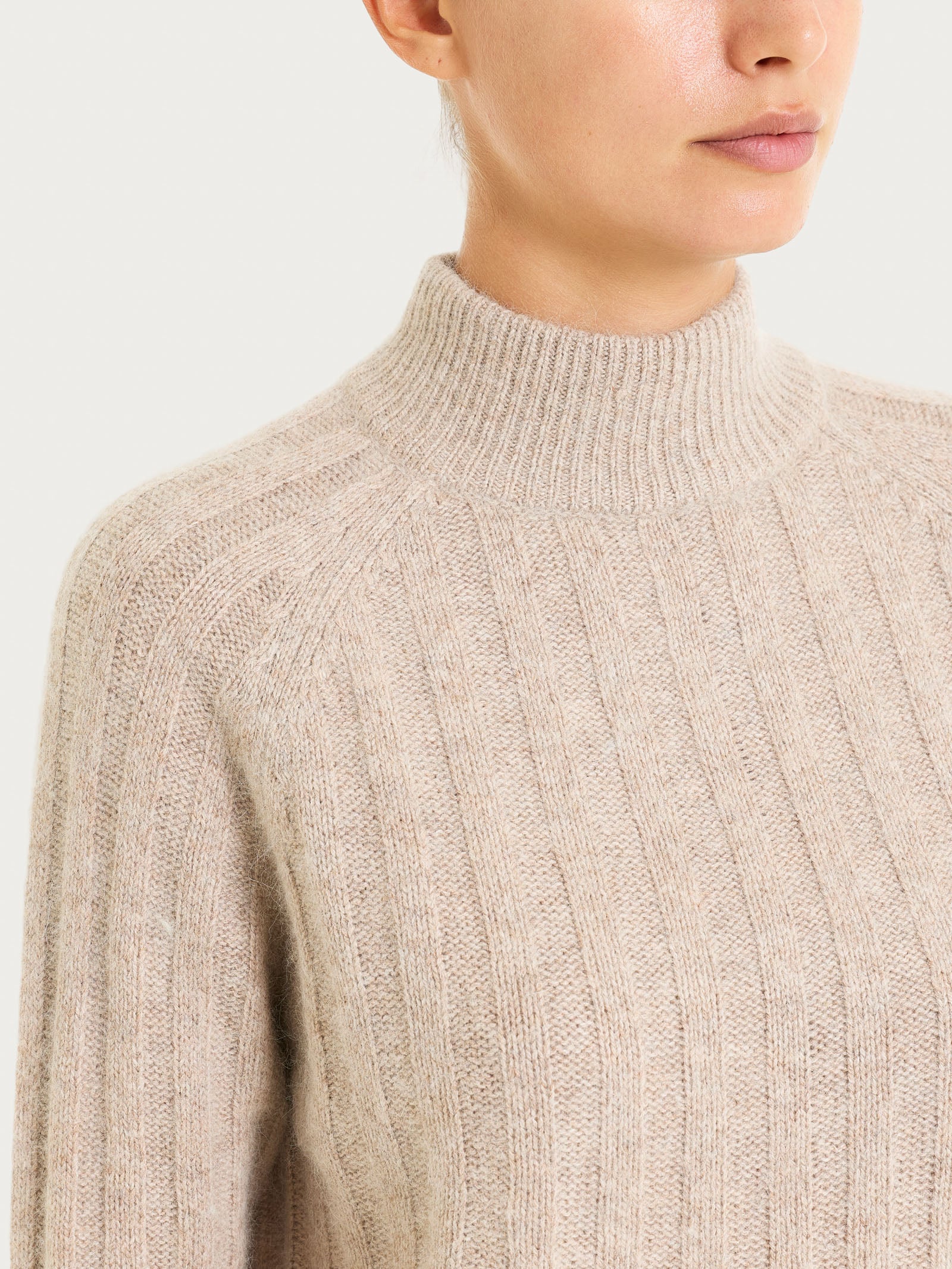 Lupetto con coste in Natural Soft  - Zenzero Mel. - Image 3