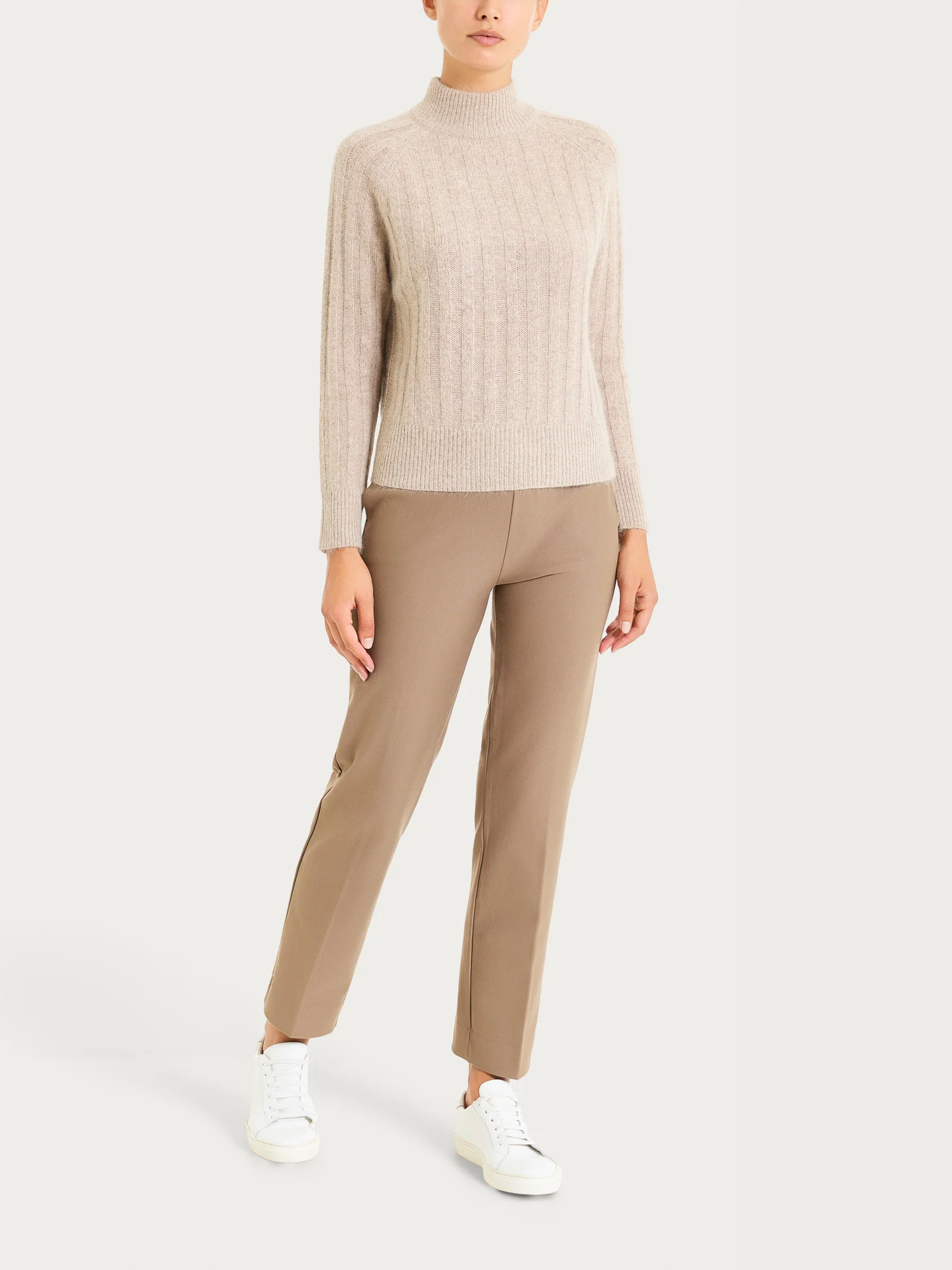 Lupetto con coste in Natural Soft  - Zenzero Mel. - Image 4