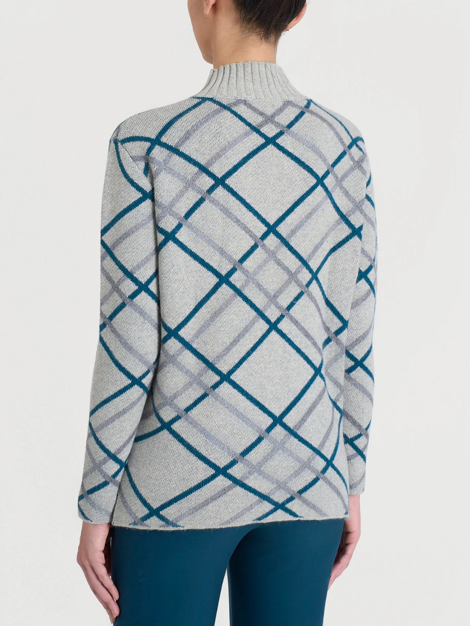 Lupetto con fantasia check in Natural Soft - Fant.Ghiaia Mel. - Image 2