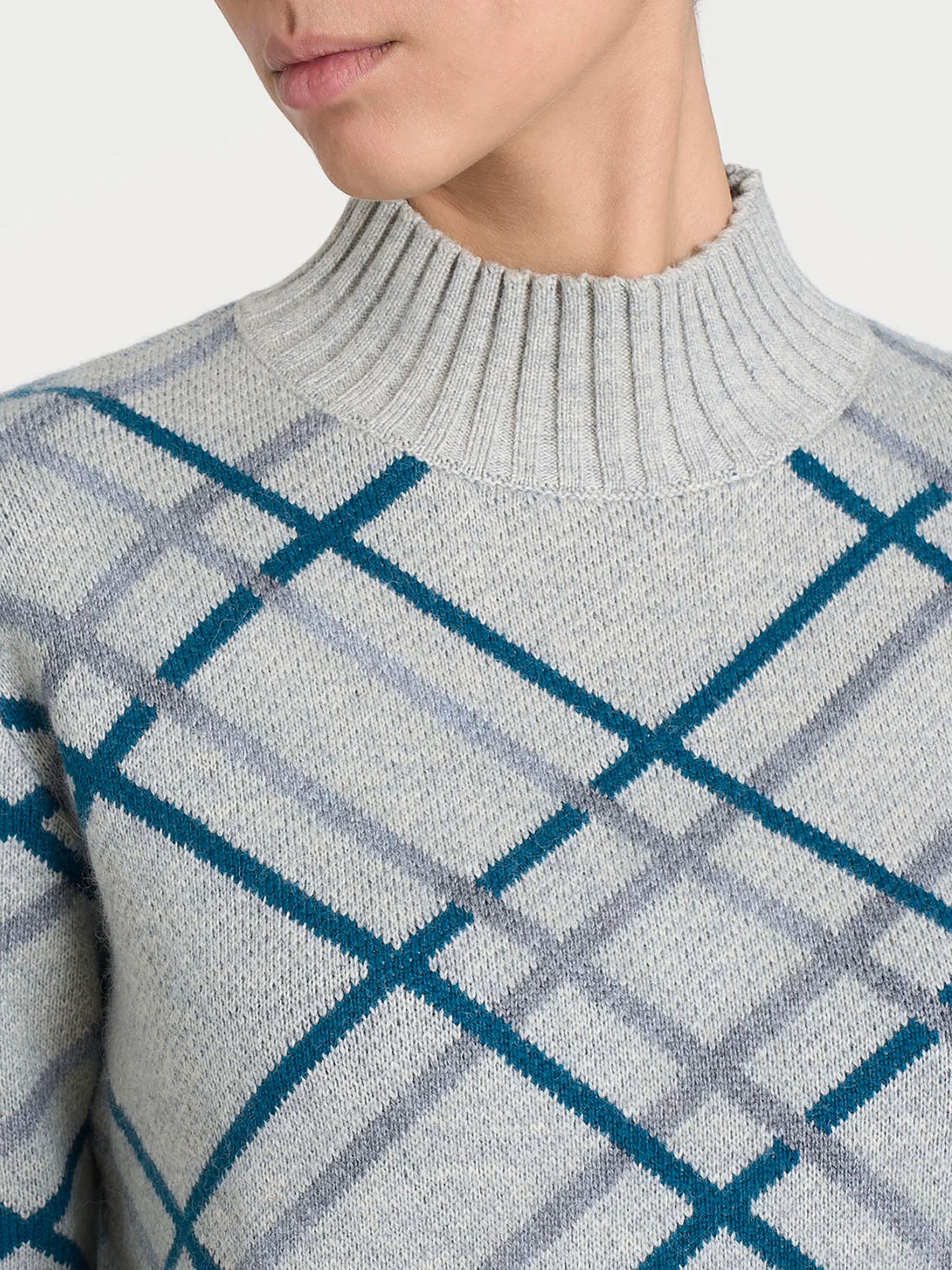 Lupetto con fantasia check in Natural Soft - Fant.Ghiaia Mel. - Image 4