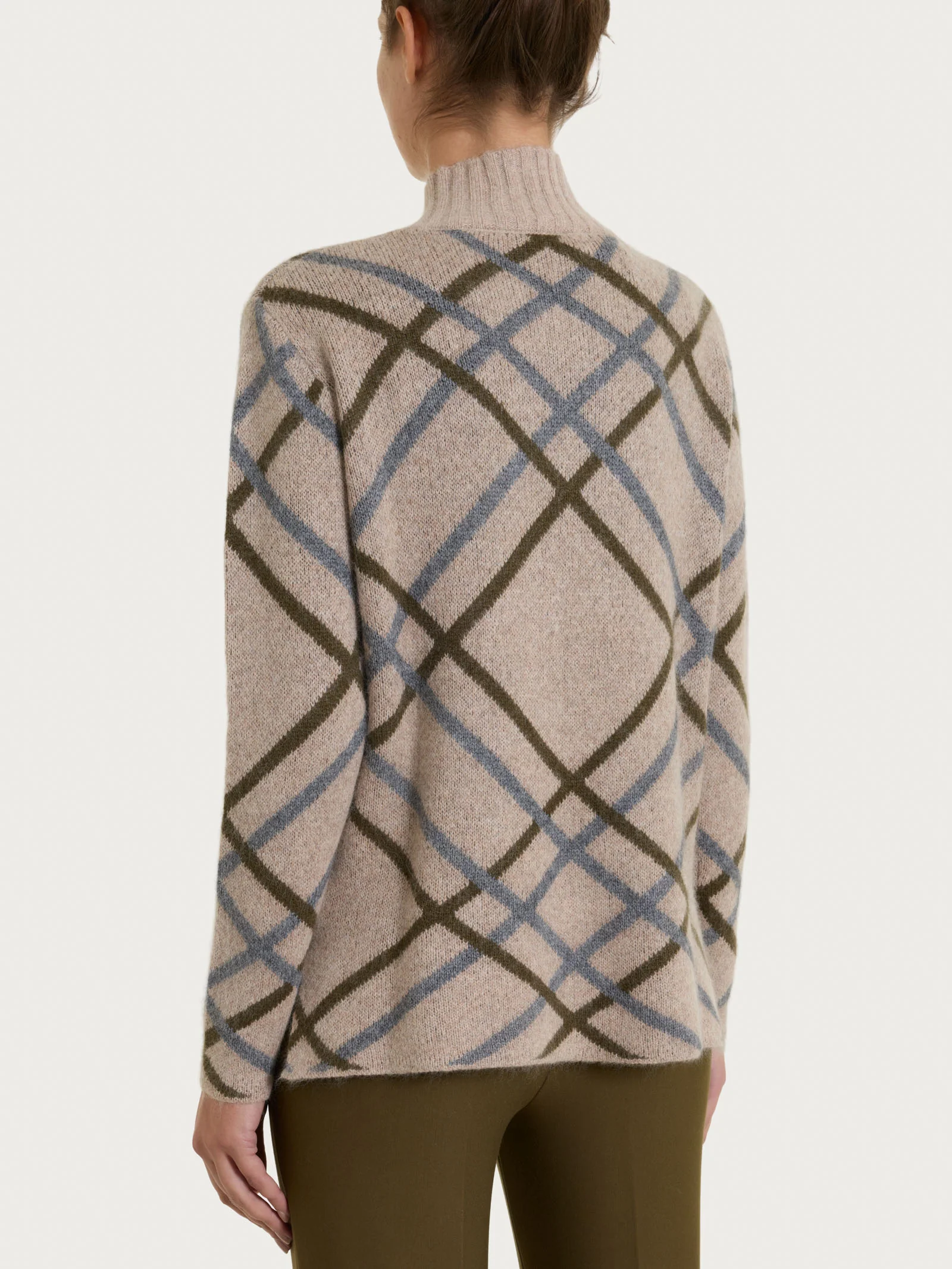 Lupetto con fantasia check in Natural Soft - Fant.Zenzero Mel. - Image 2