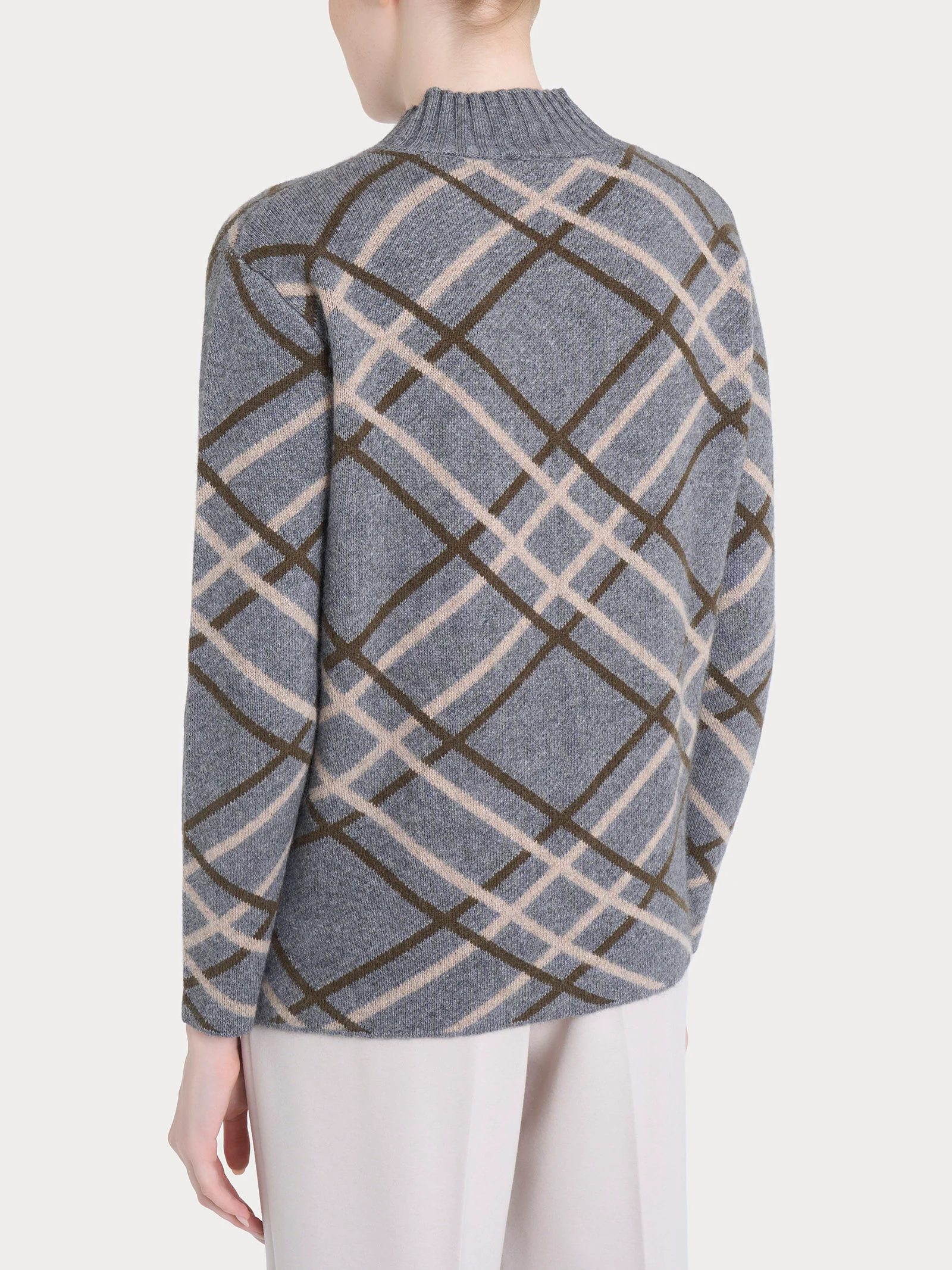 Lupetto con fantasia check in Natural Soft - Fant. Ferro Mel. - Image 2
