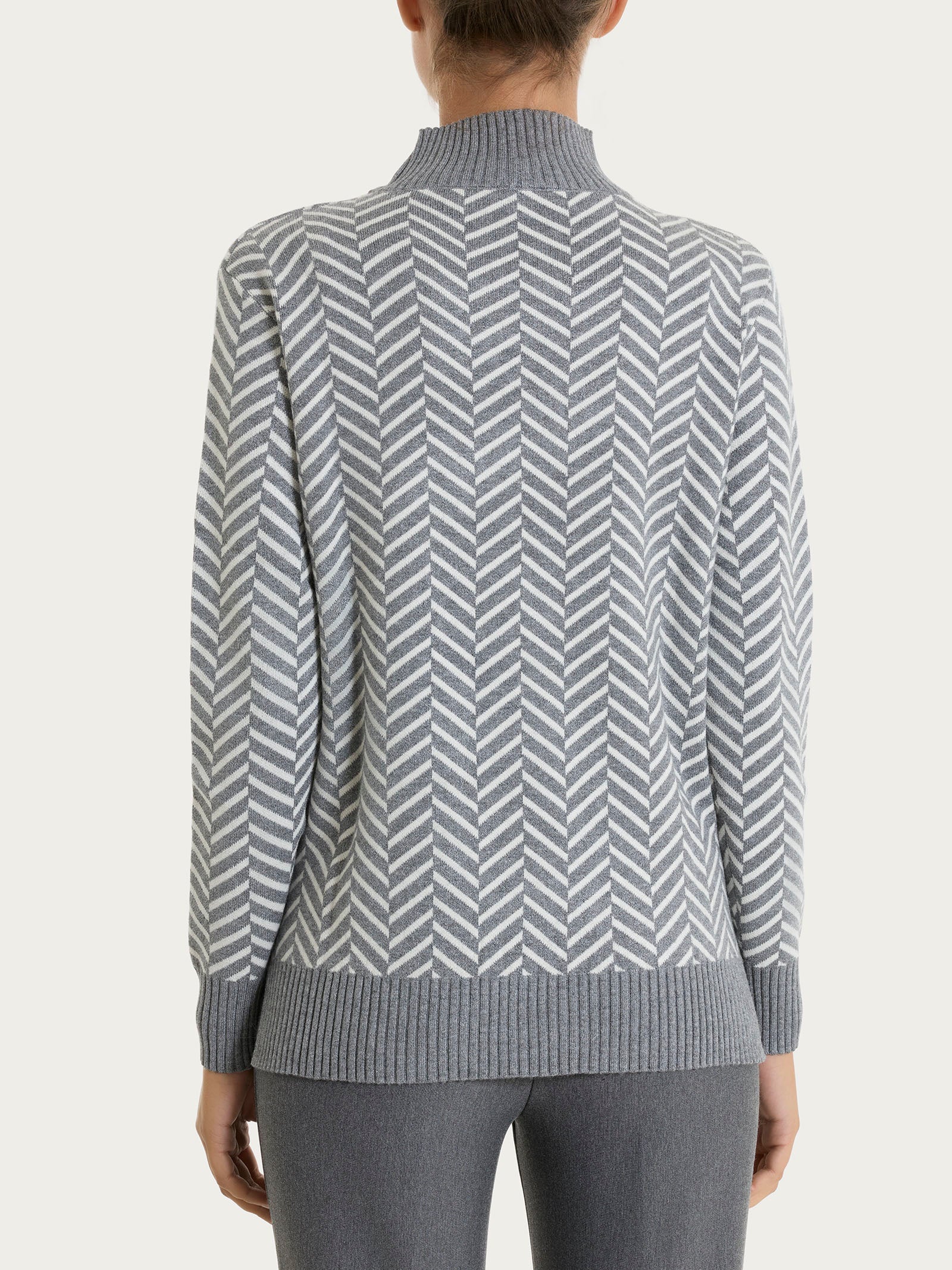 Lupetto con fantasia spigata in Super Soft - Fant. Ferro Mel. - Image 2